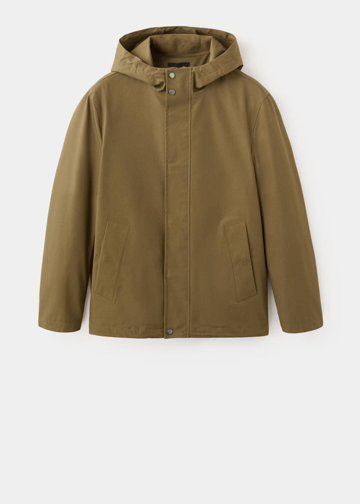 Water-repellent parka with pockets — Ochre