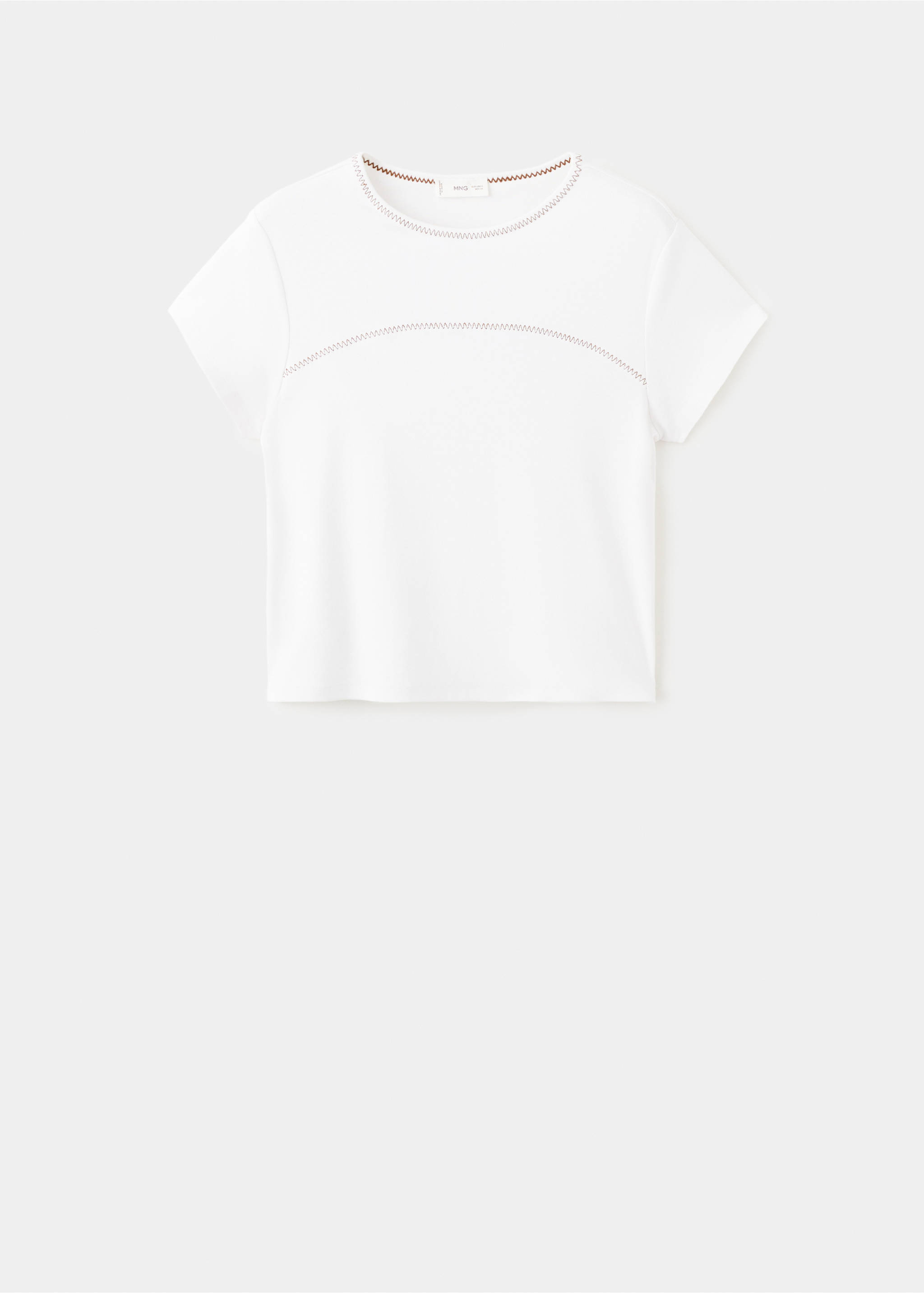 Embroidered detail T-shirt - Article without model, Off White. Ref: 27034411-00.