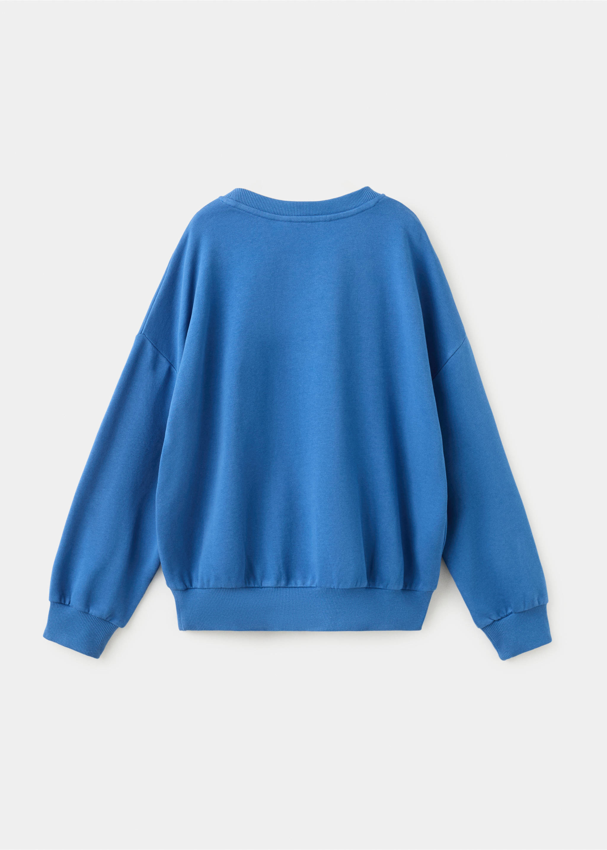 Oversized embroidered sweatshirt - Reverse of the article, Vibrant blue. Ref: 27034413-00.