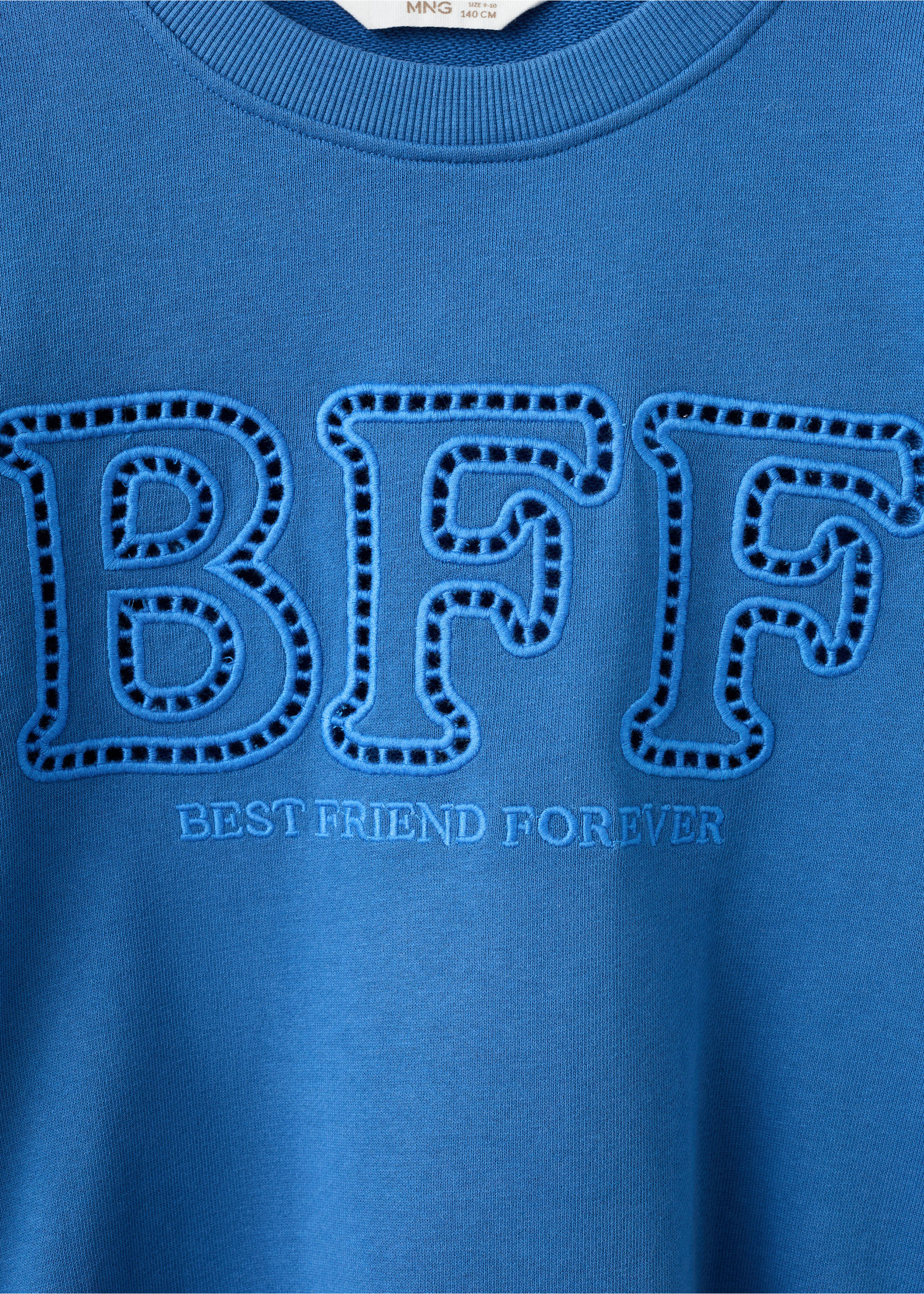 Oversized embroidered sweatshirt - Details of the article 8, Vibrant blue. Ref: 27034413-00.