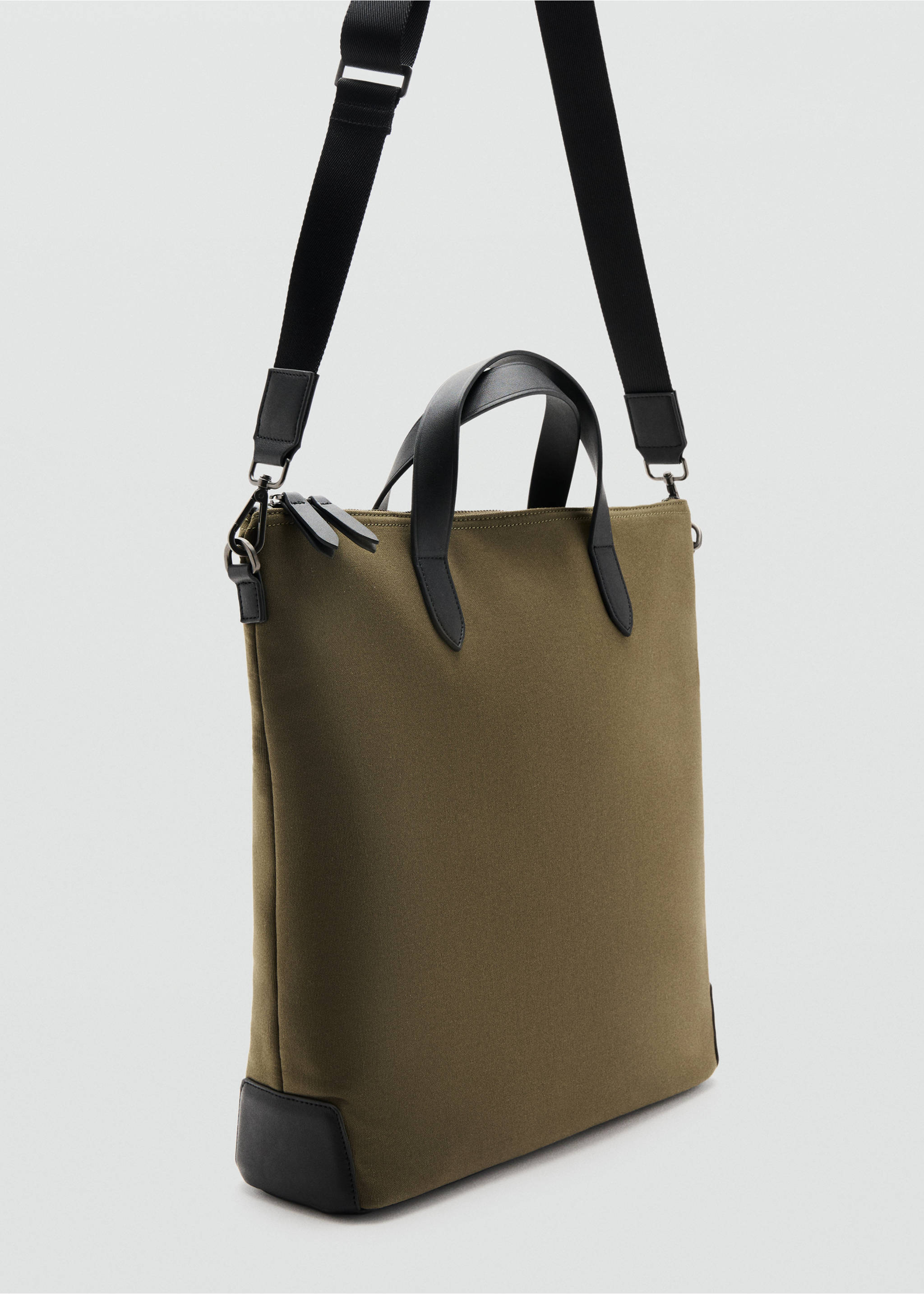 Bolso tote 100% algodón asa regulable - Plano medio, Khaki. Ref: 27034414-00.