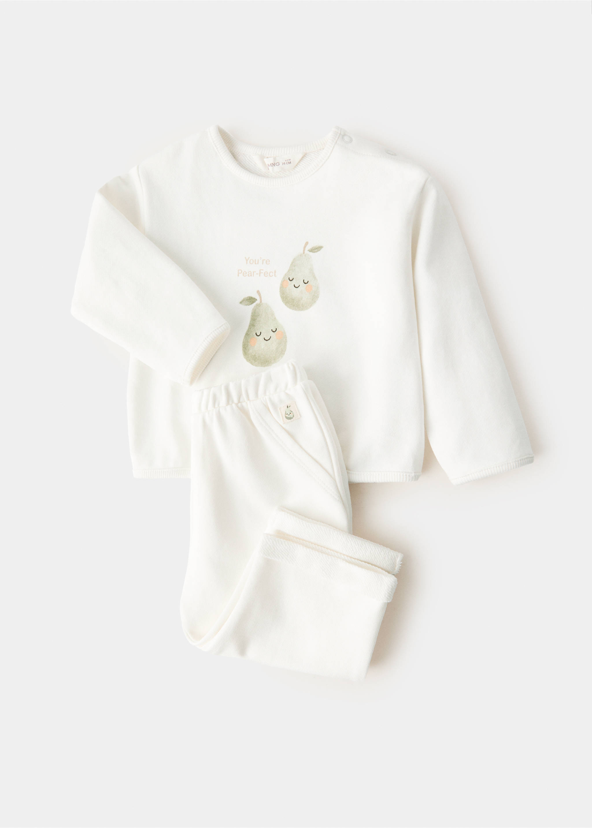 Sudadera algodón estampada - Detalle del artículo 0, Blanco roto. Ref: 27034415-00.