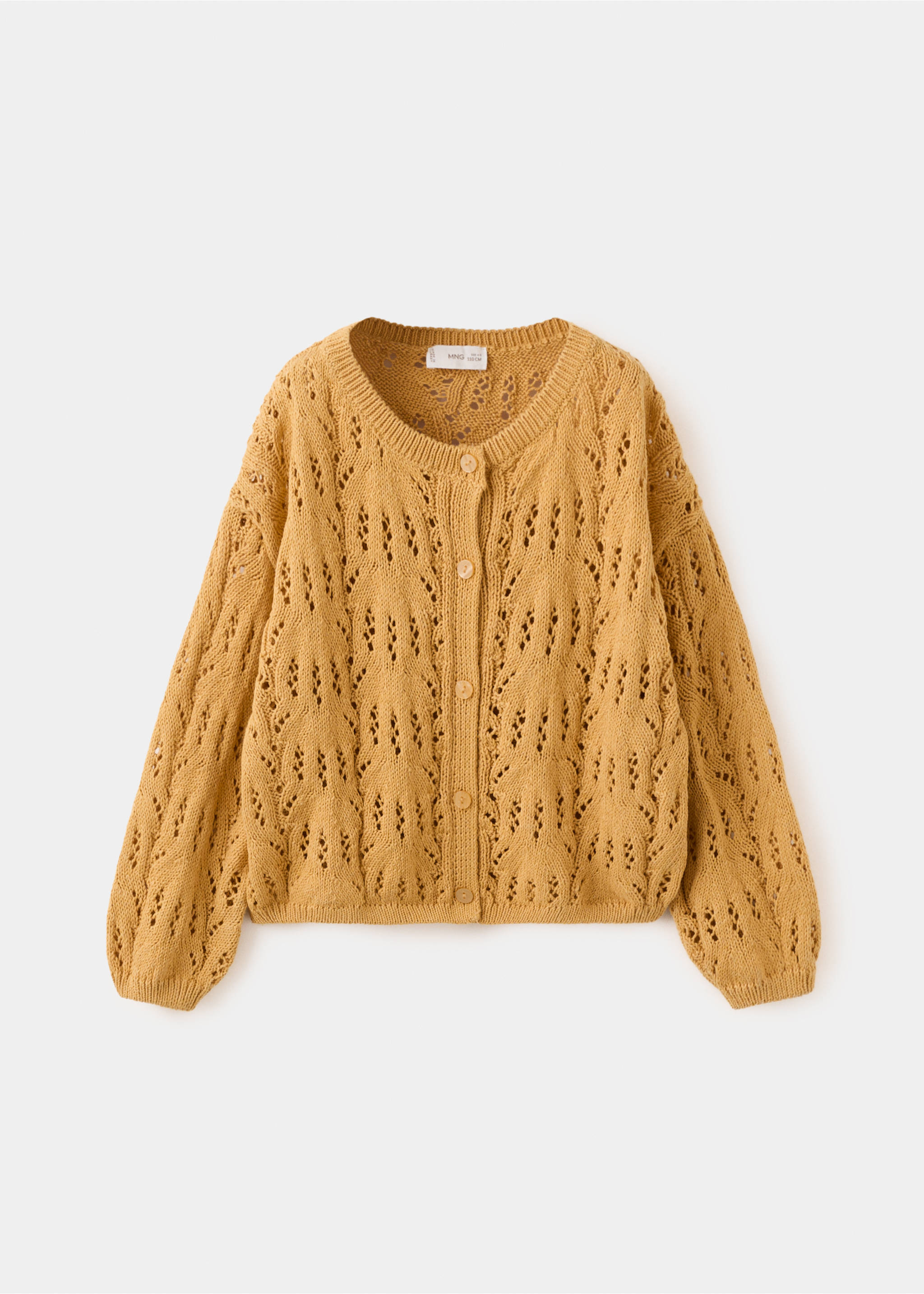 Cárdigan punto calado - Artículo sin modelo, Mostaza. Ref: 27034424-00.