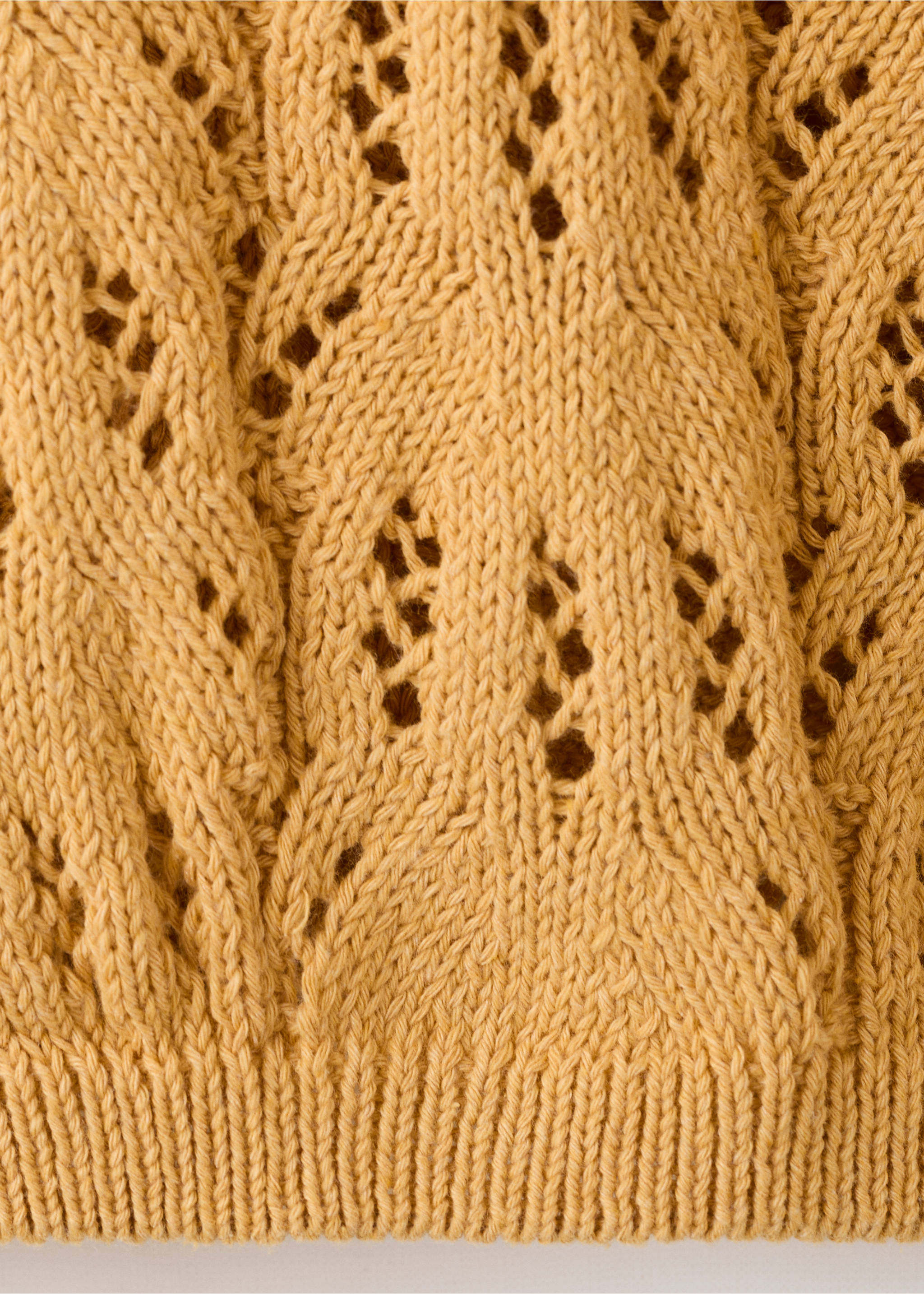 Cárdigan punto calado - Detalle del artículo 0, Mostaza. Ref: 27034424-00.