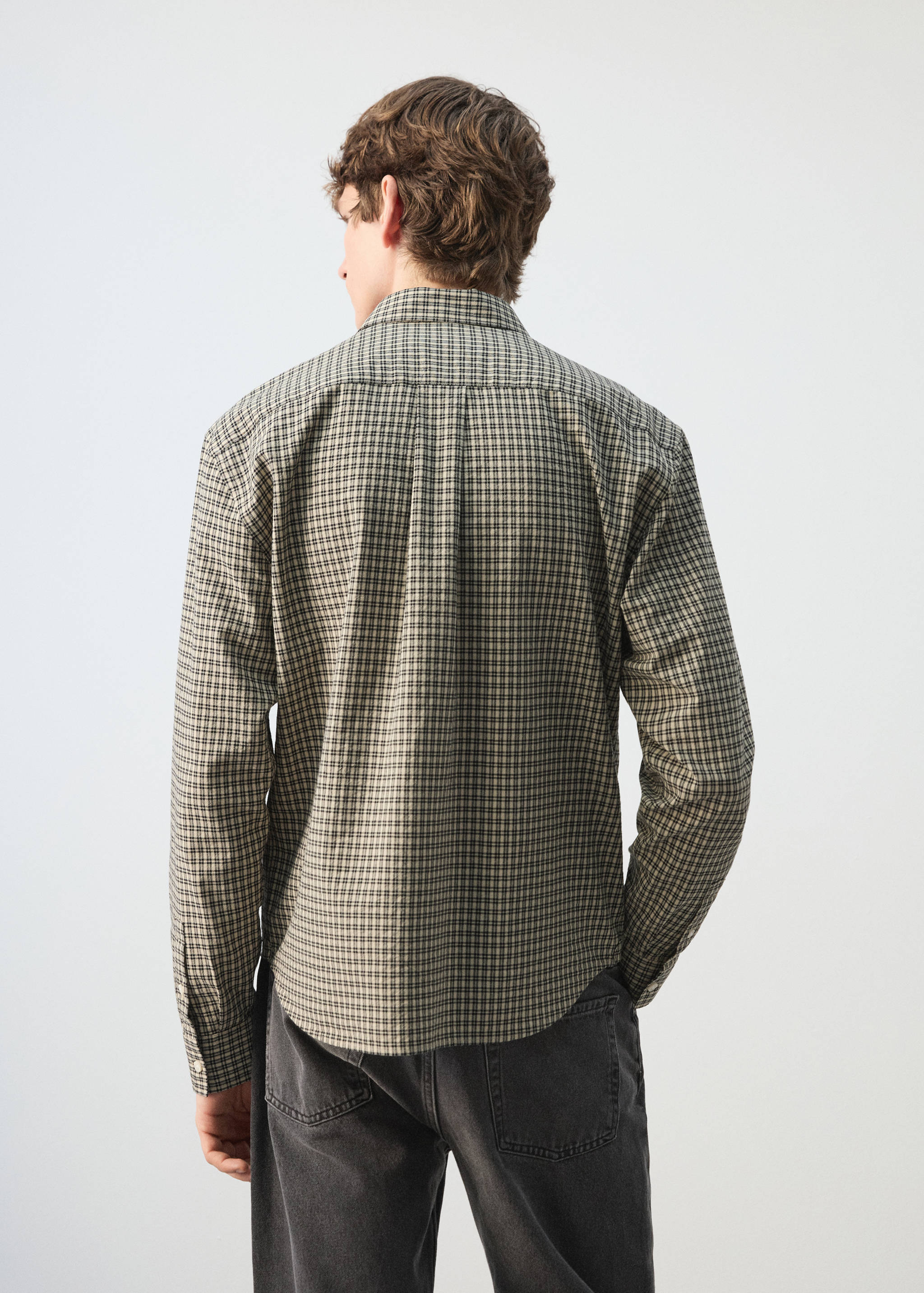 Chemise regular fit à carreaux en coton - Verso de l’article