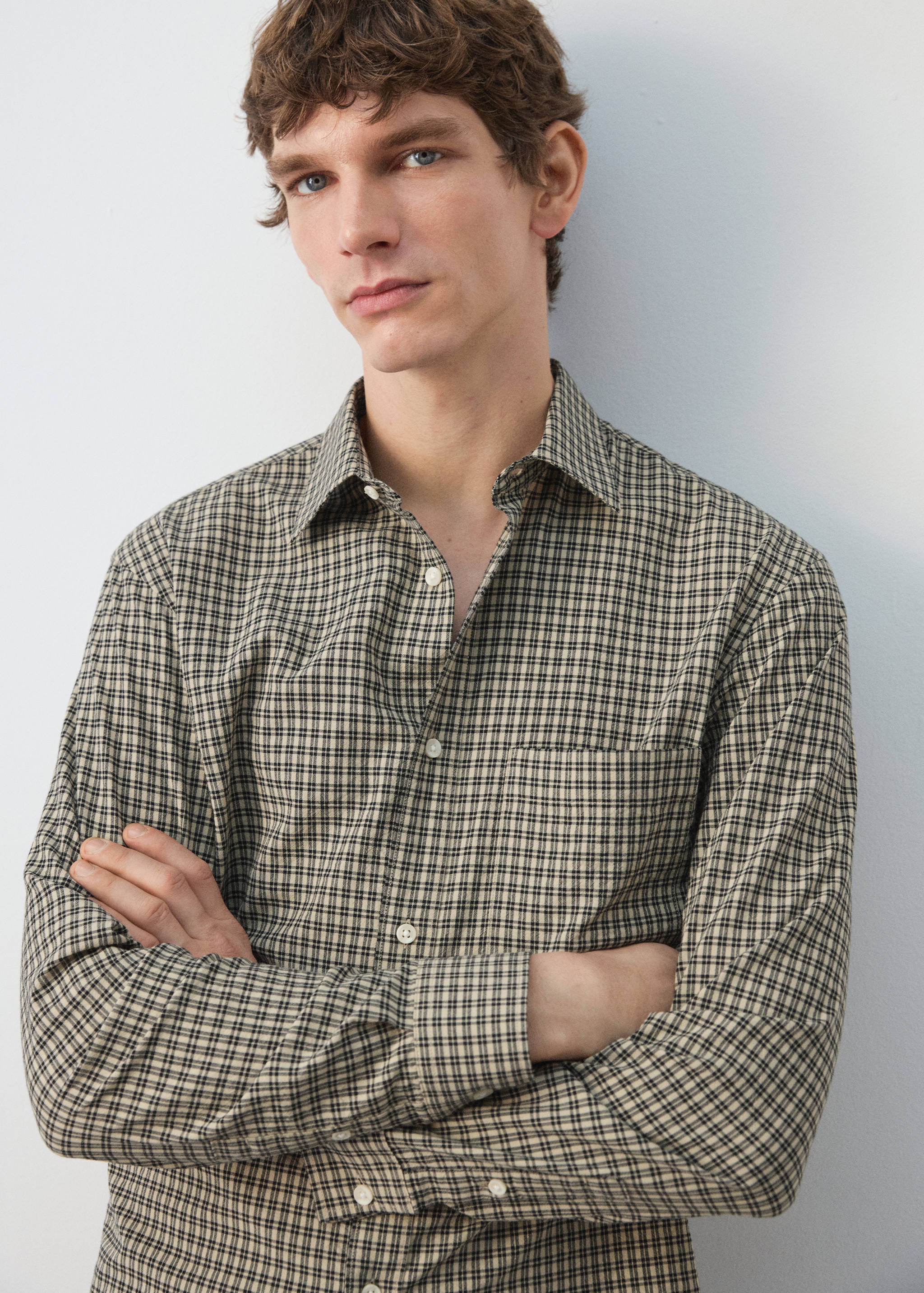 Chemise regular fit à carreaux en coton - Détail de l'article 1