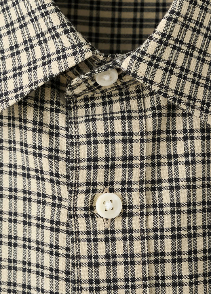 Regular fit check cotton shirt — Beige