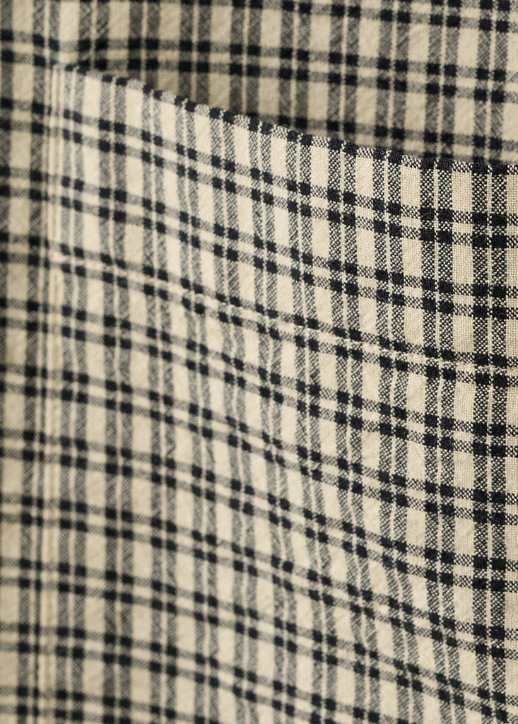 Regular fit check cotton shirt — Beige