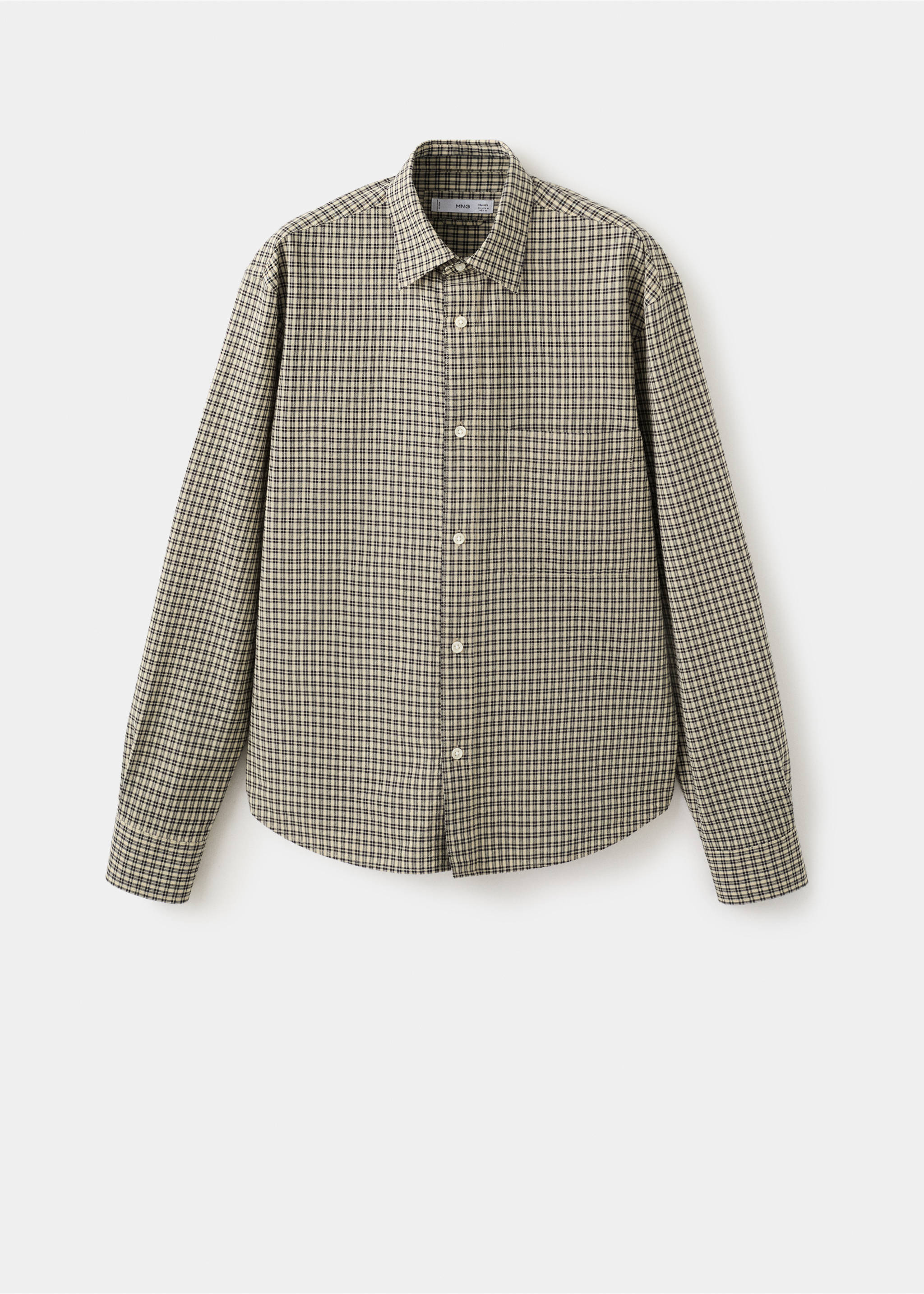 Camisa regular fit algodón cuadros - Artículo sin modelo, Beige. Ref: 27034425-00.