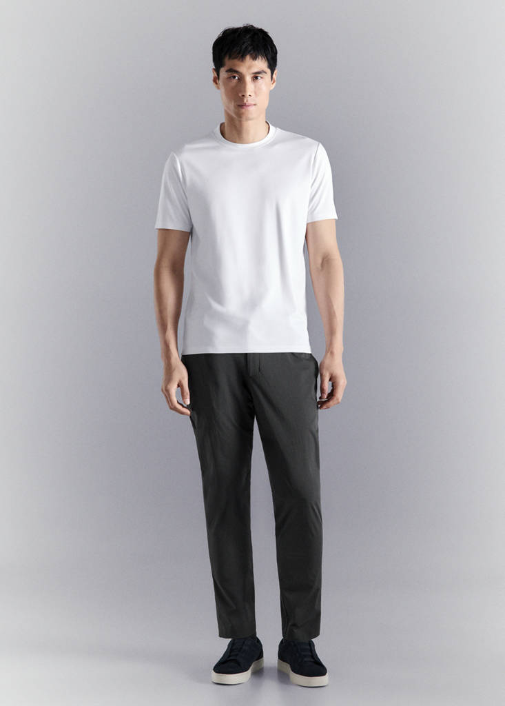 Slim fit comfort stretch Coolmax ® T-shirt — White