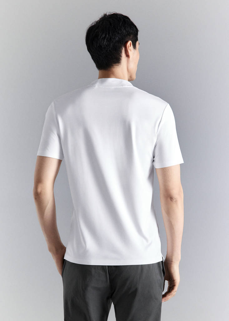 Slim fit comfort stretch Coolmax ® T-shirt — White
