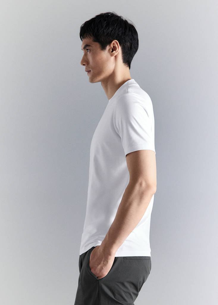 Slim fit comfort stretch Coolmax ® T-shirt — White