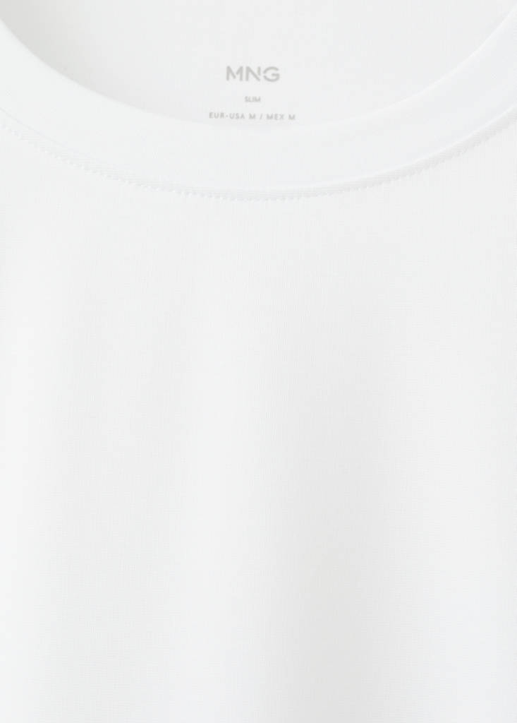 Slim fit comfort stretch Coolmax ® T-shirt — White