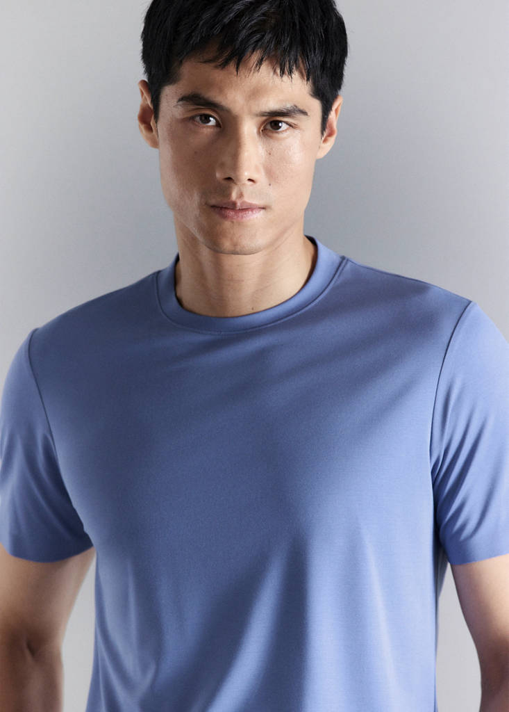 Slim fit comfort stretch Coolmax ® T-shirt — China Blue