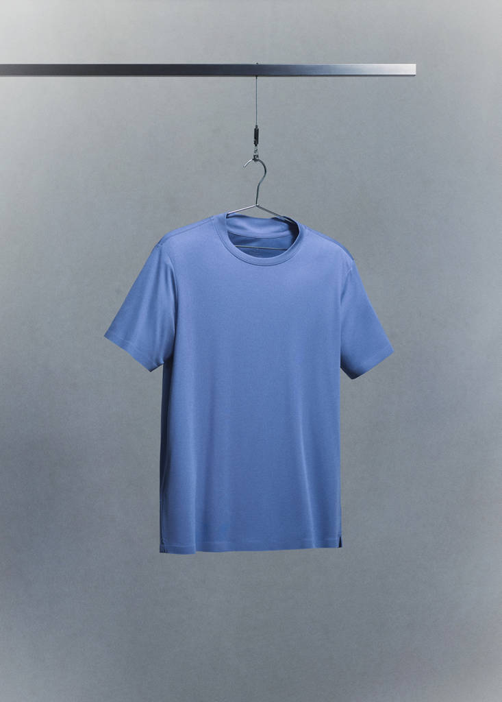 Slim fit comfort stretch Coolmax ® T-shirt — China Blue