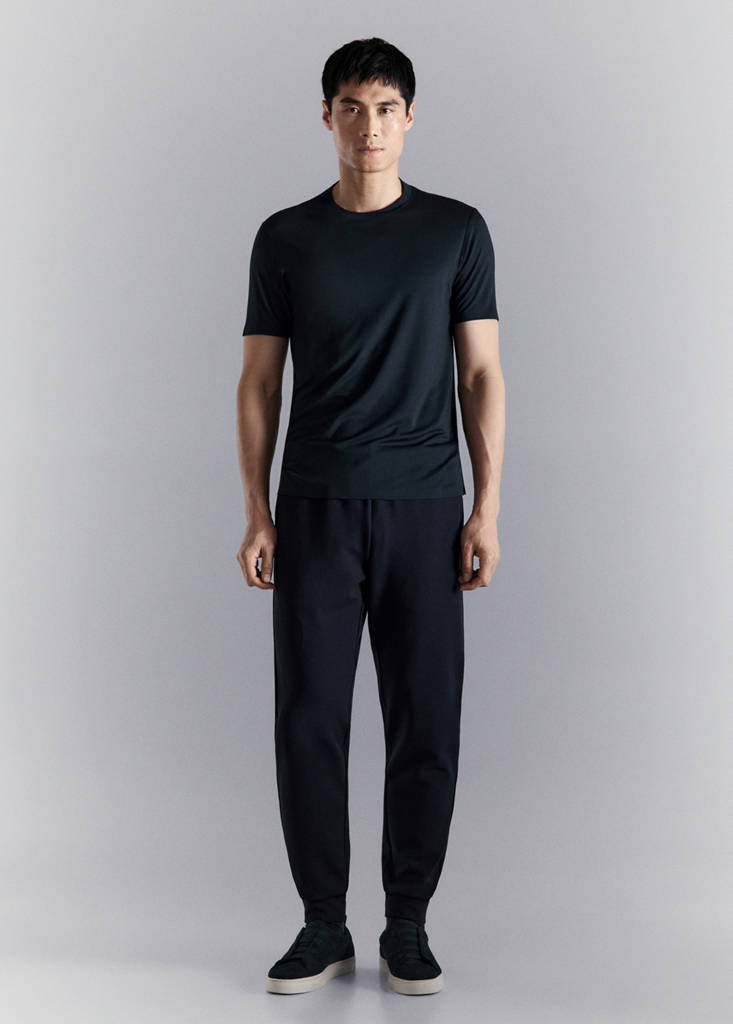 Slim fit comfort stretch Coolmax ® T-shirt — Navy