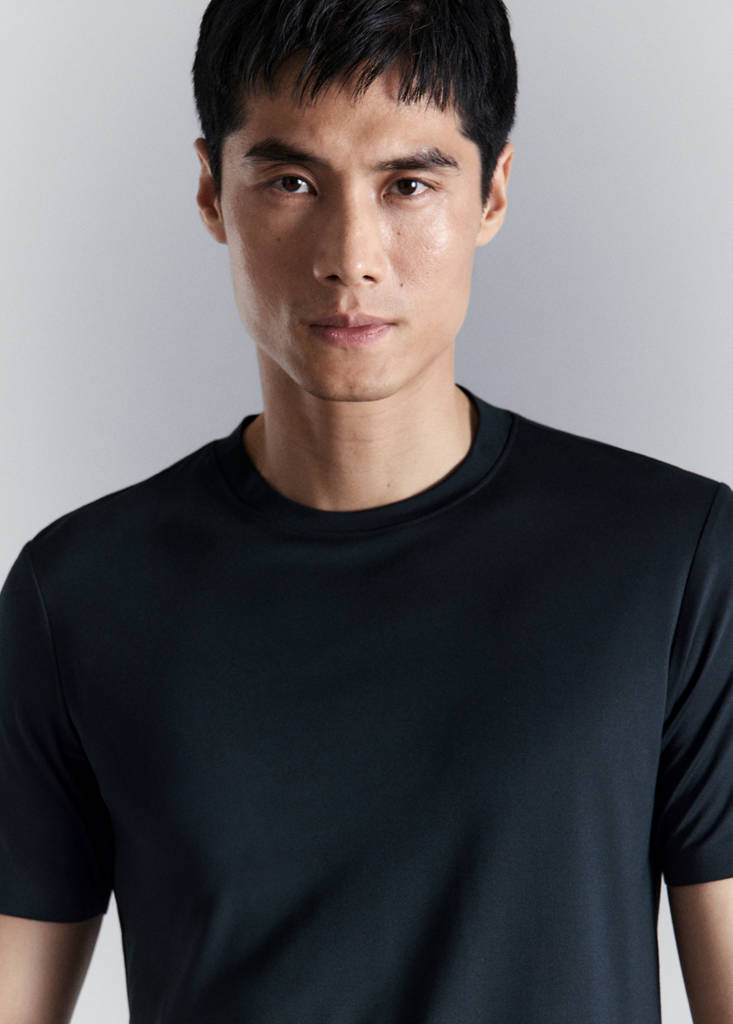 Slim fit comfort stretch Coolmax ® T-shirt — Navy
