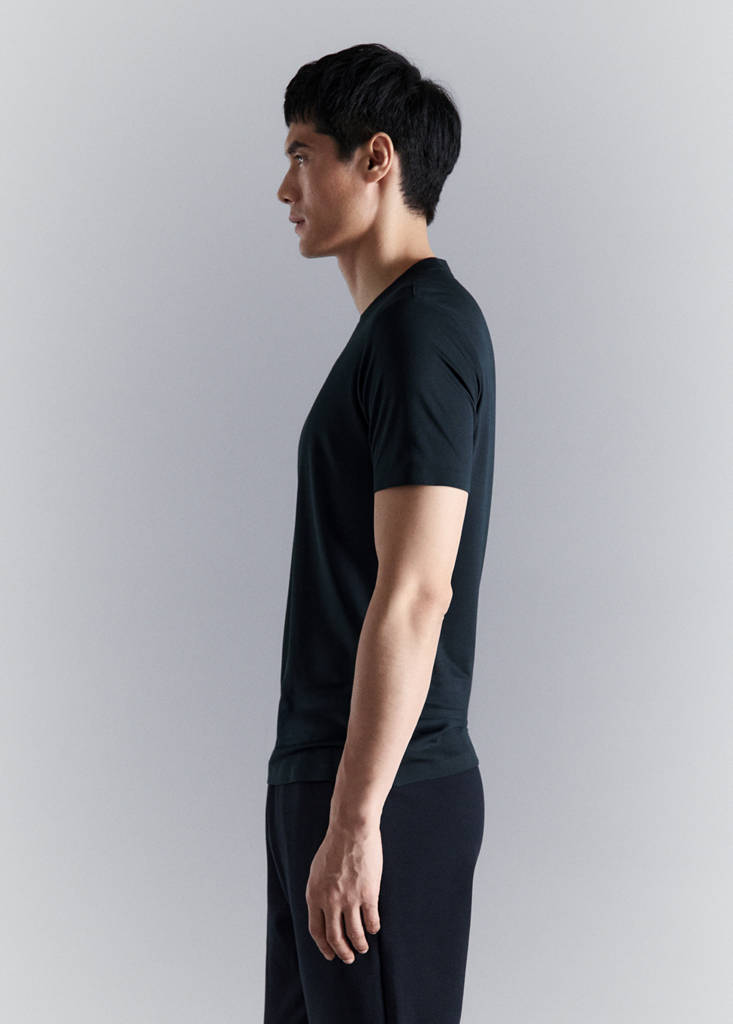 Slim fit comfort stretch Coolmax ® T-shirt — Navy