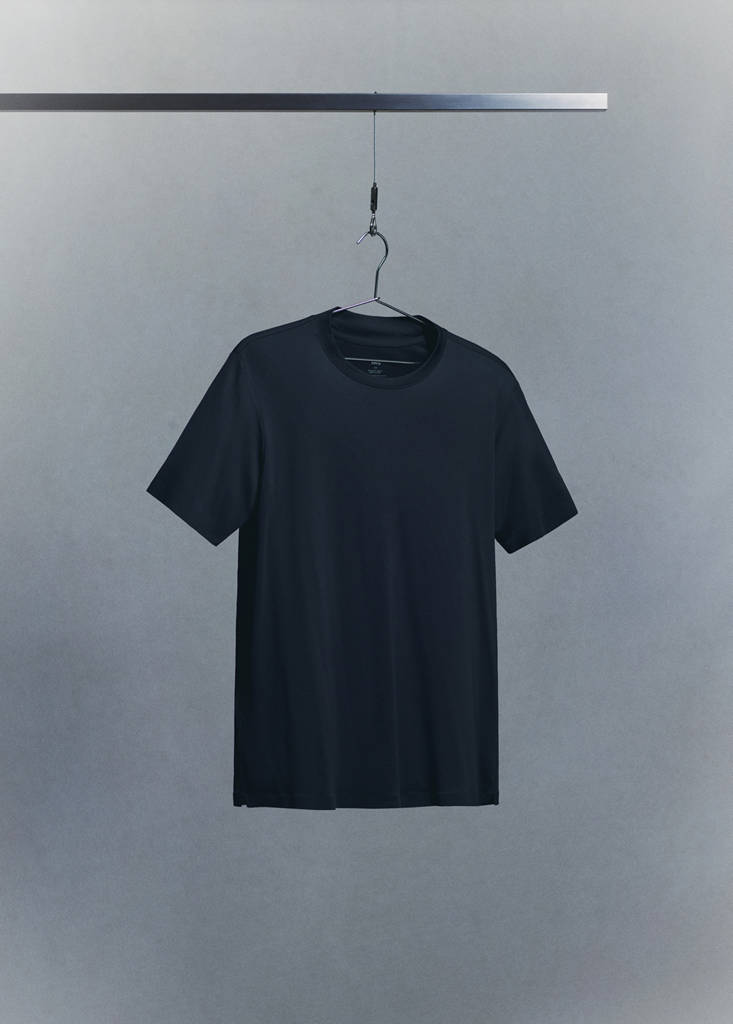Slim fit comfort stretch Coolmax ® T-shirt — Navy