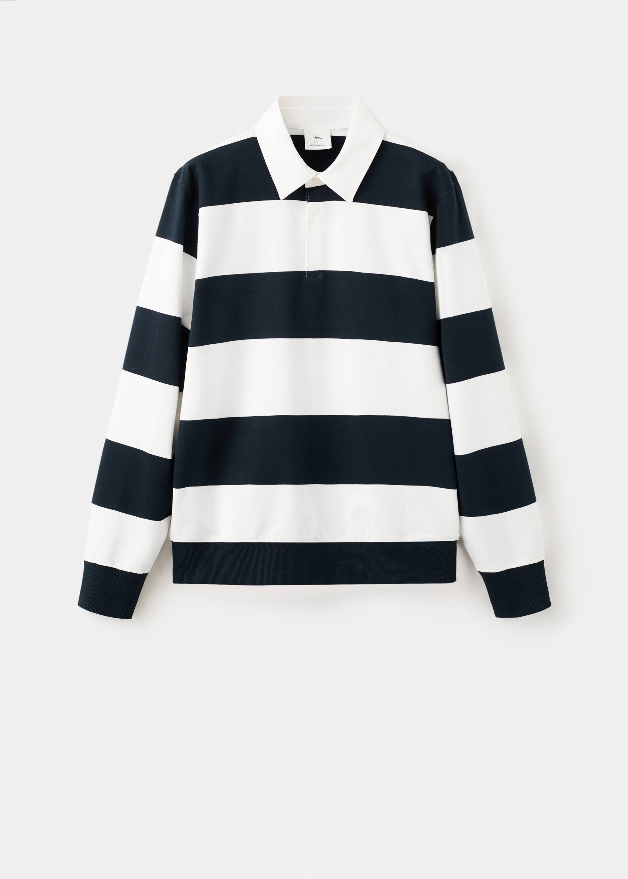Striped polo sweatshirt in 100% cotton - Article without model, White. Ref: 27034431-00.