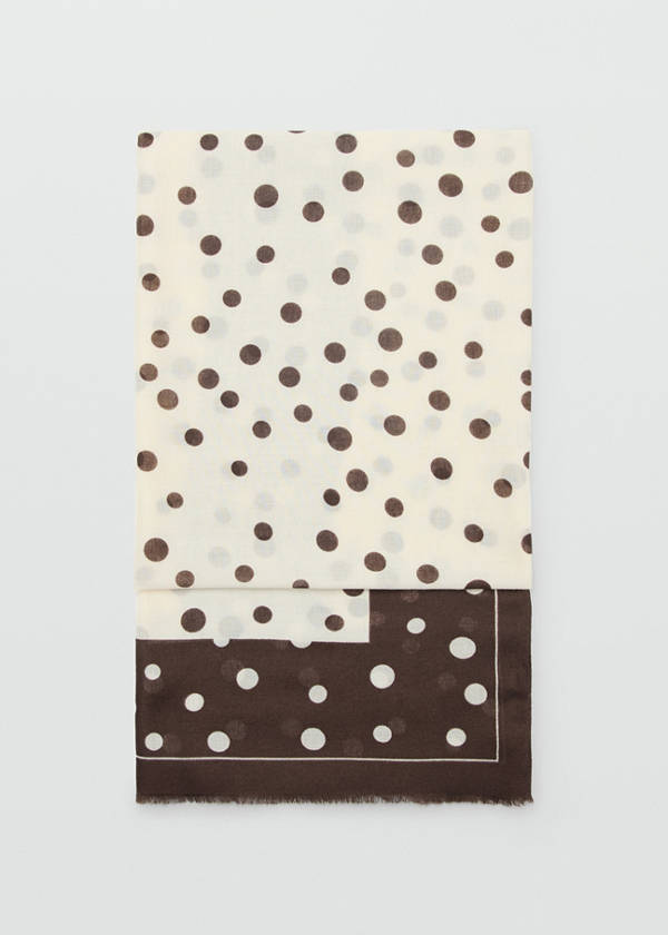 Spots print scarf — Chocolate