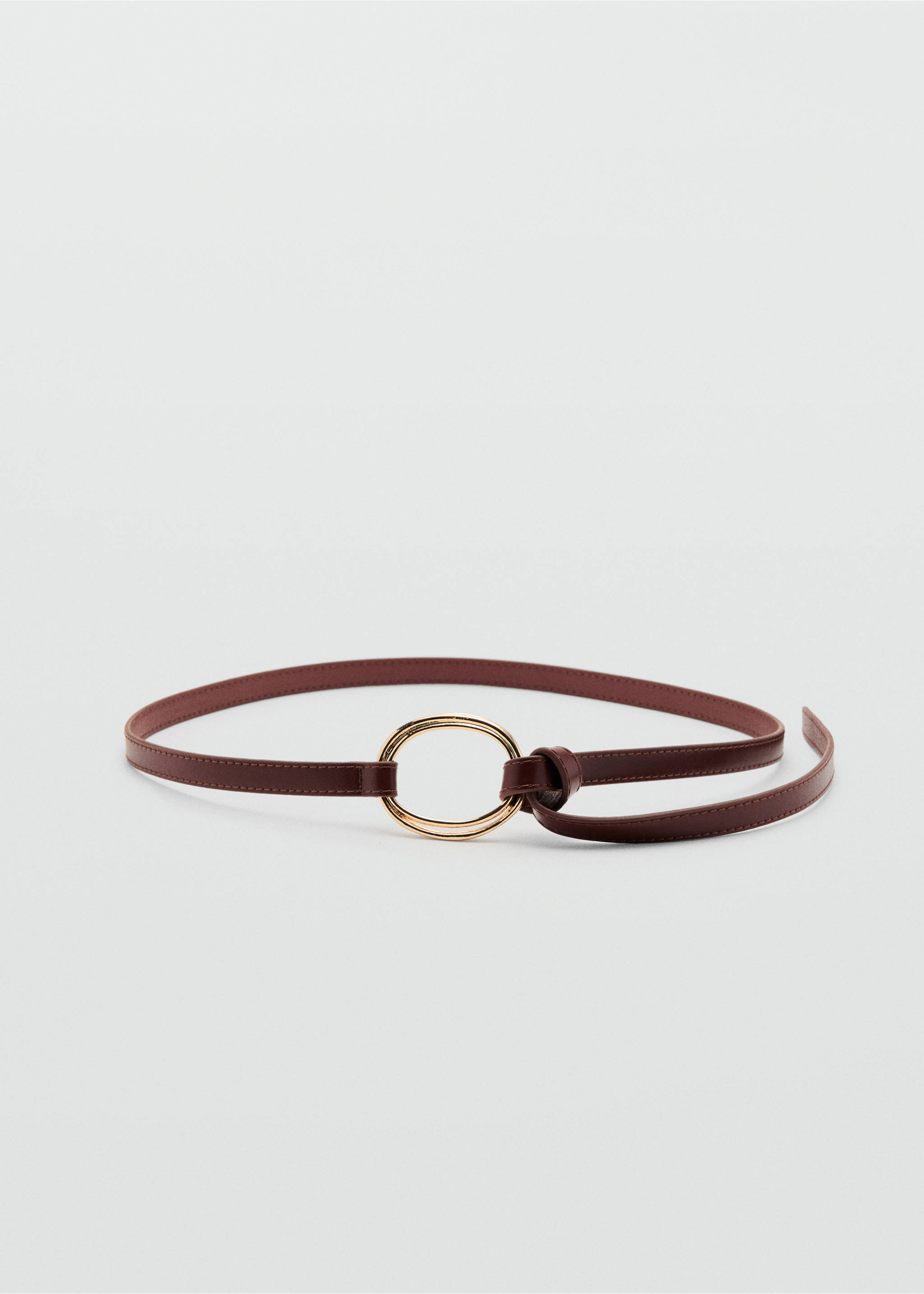 Thin belt with maxi-buckle - Article without model, Brown. Ref: 27034434-00.