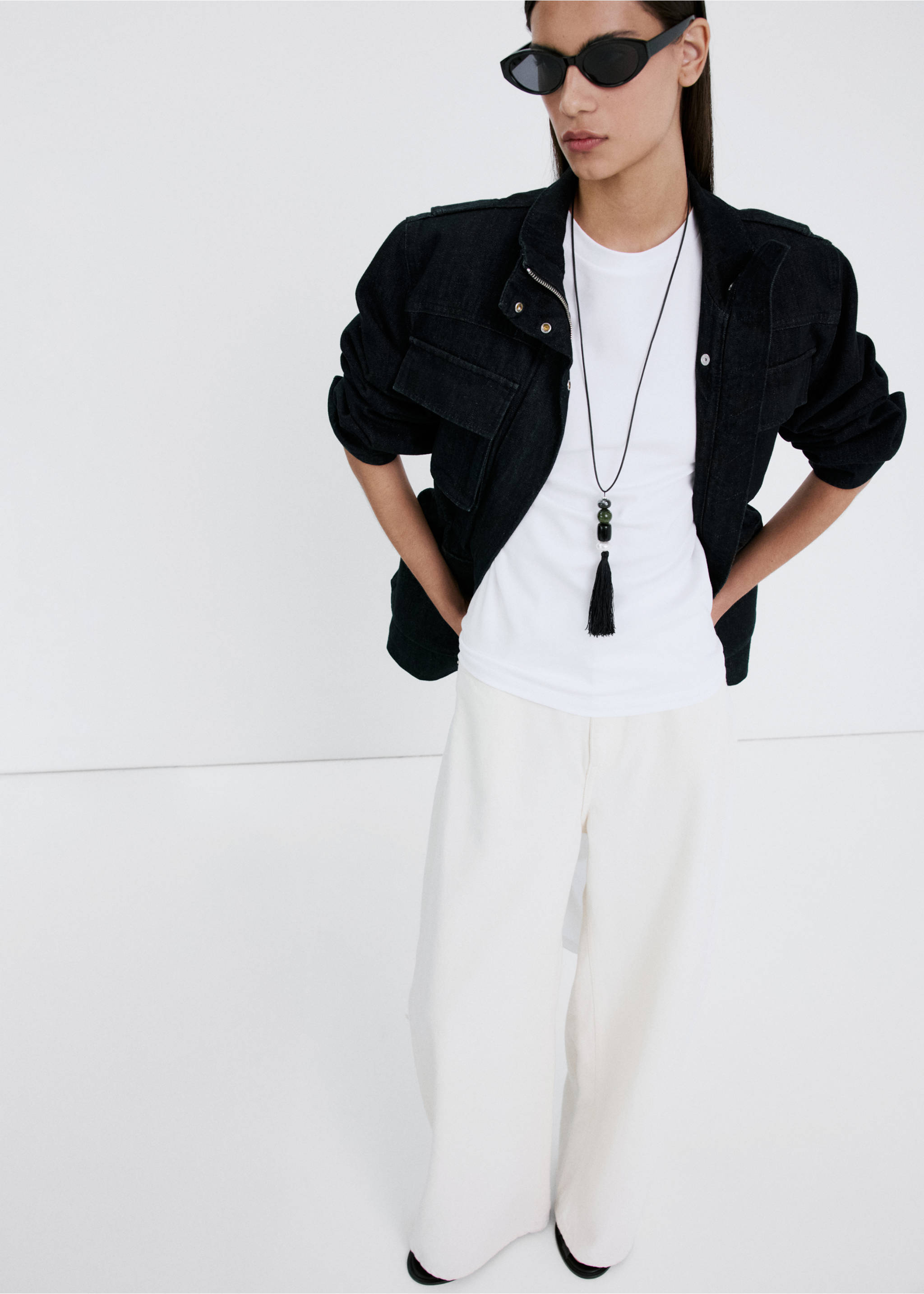 Fringed bead necklace - Details of the article 9, Silver. Ref: 27034436-00.