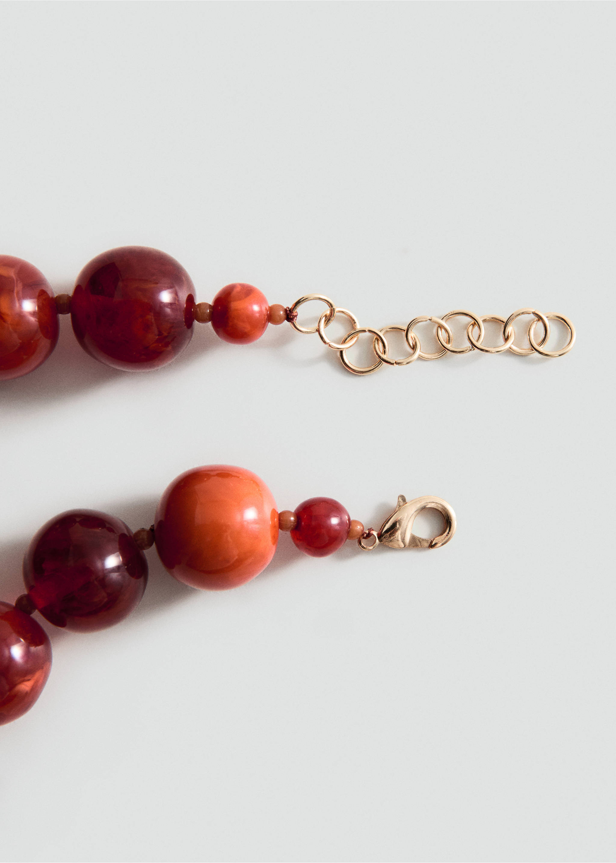 Maxi ball necklace - Details of the article 1, Russet. Ref: 27034438-00.
