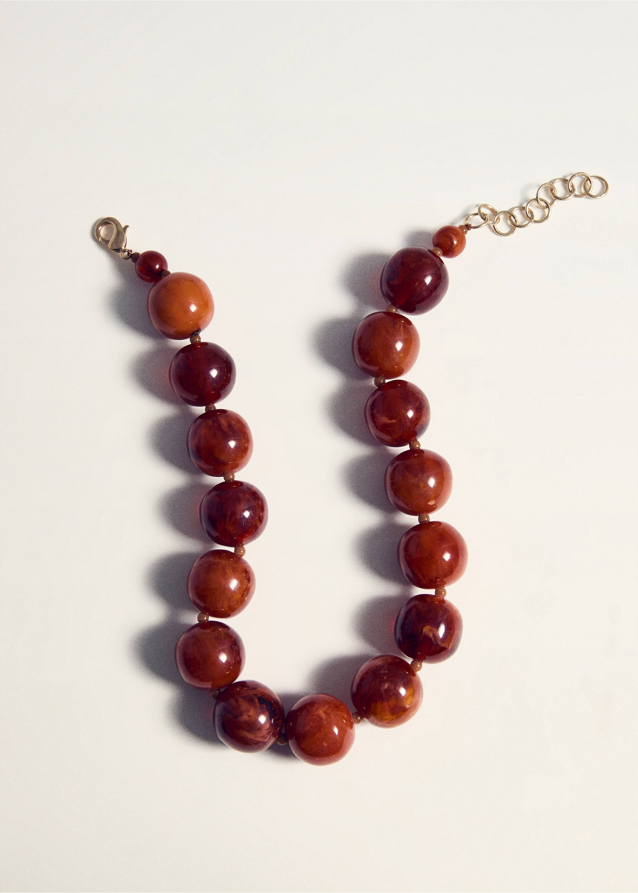 Maxi ball necklace - Details of the article 5, Russet. Ref: 27034438-00.