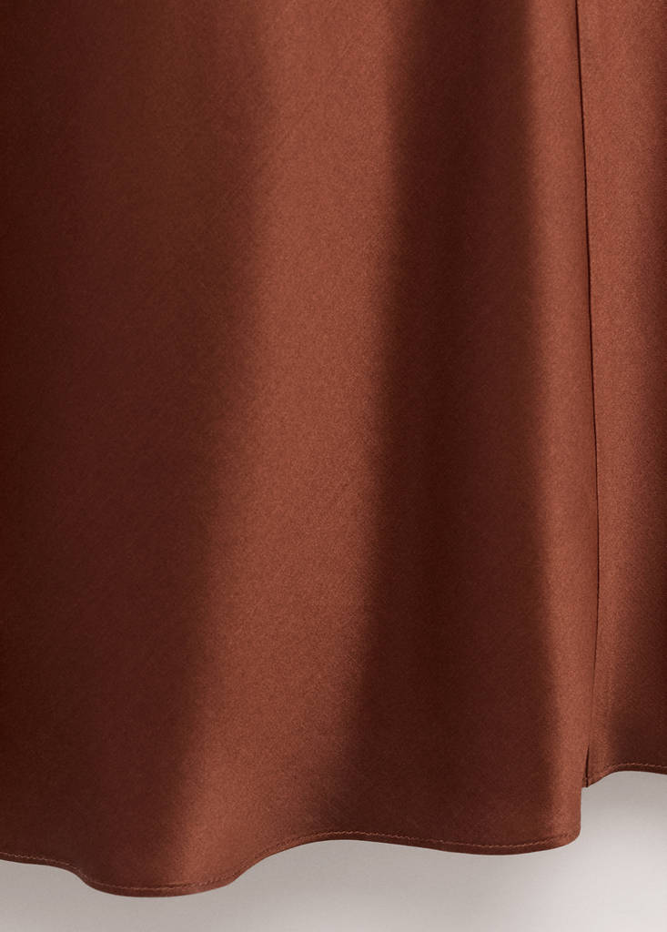 Long satin dress — Burnt Orange