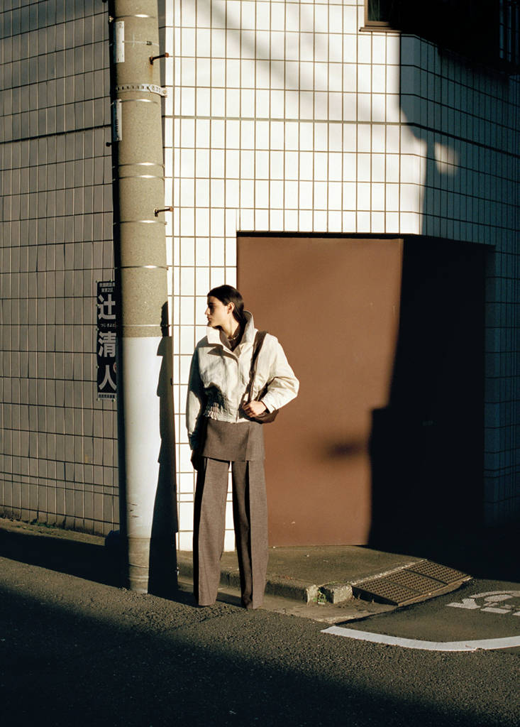 Oversized jacket with gathered waist — Light/Pastel Grey