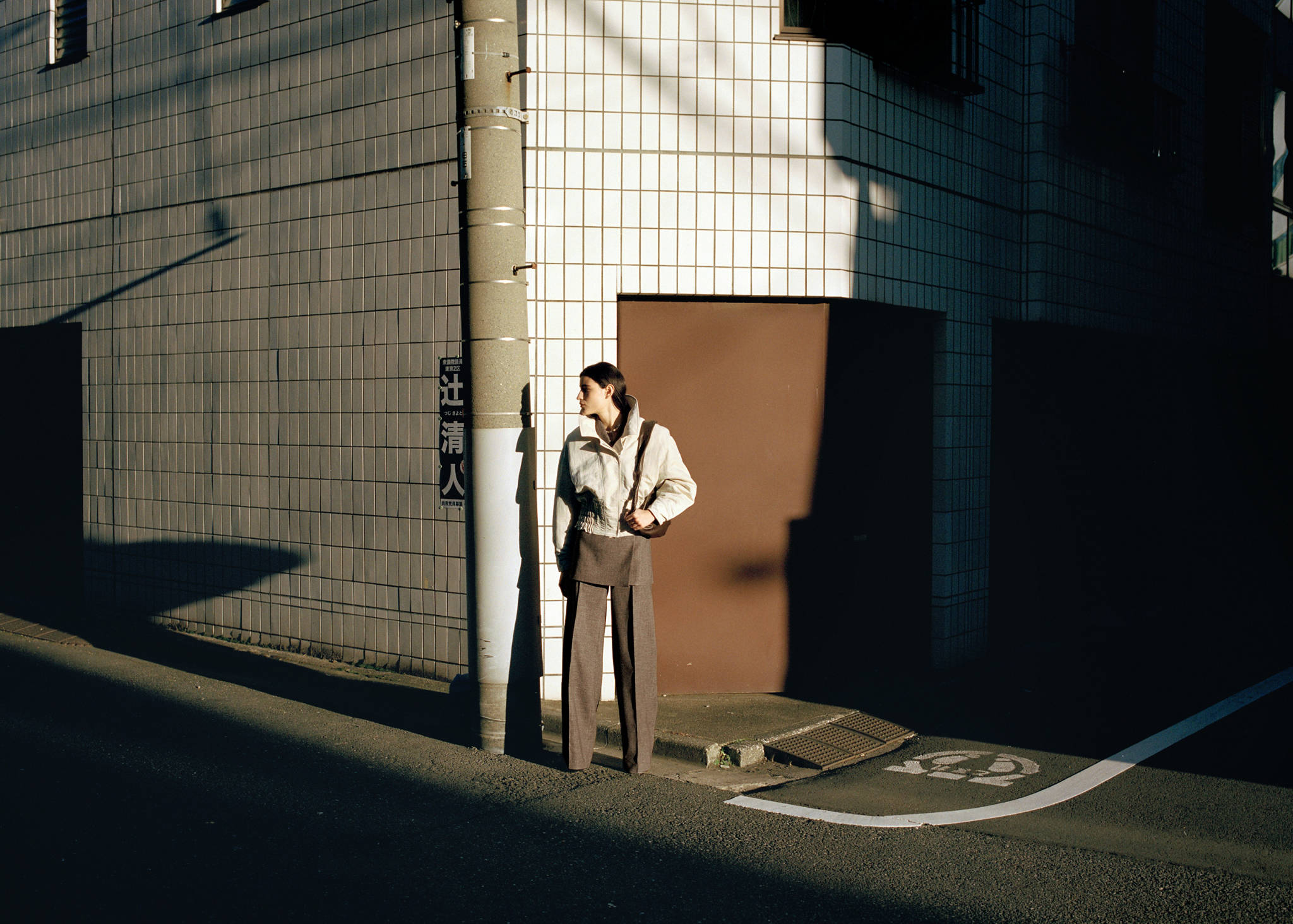 Oversized jacket with gathered waist - Panoramic plane