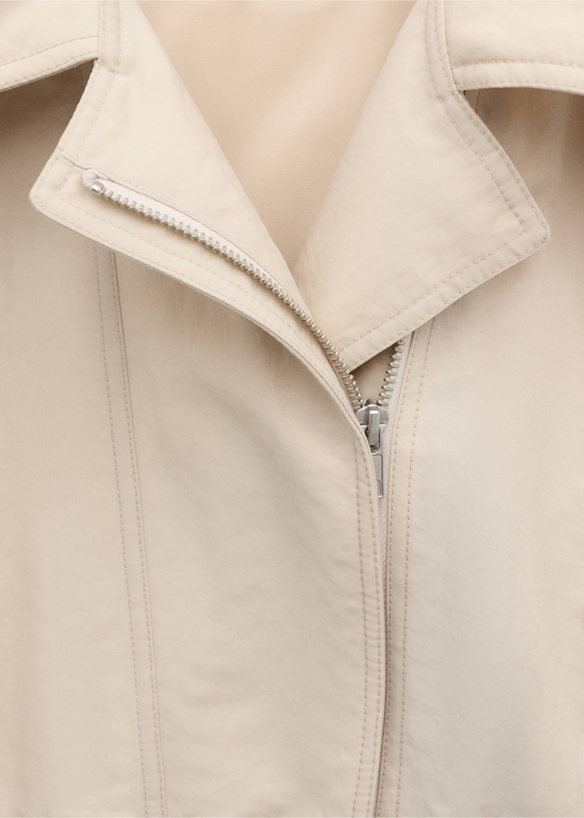 Oversized jacket with gathered waist - Details of the article 8, Light/Pastel Grey. Ref: 27034442-00.