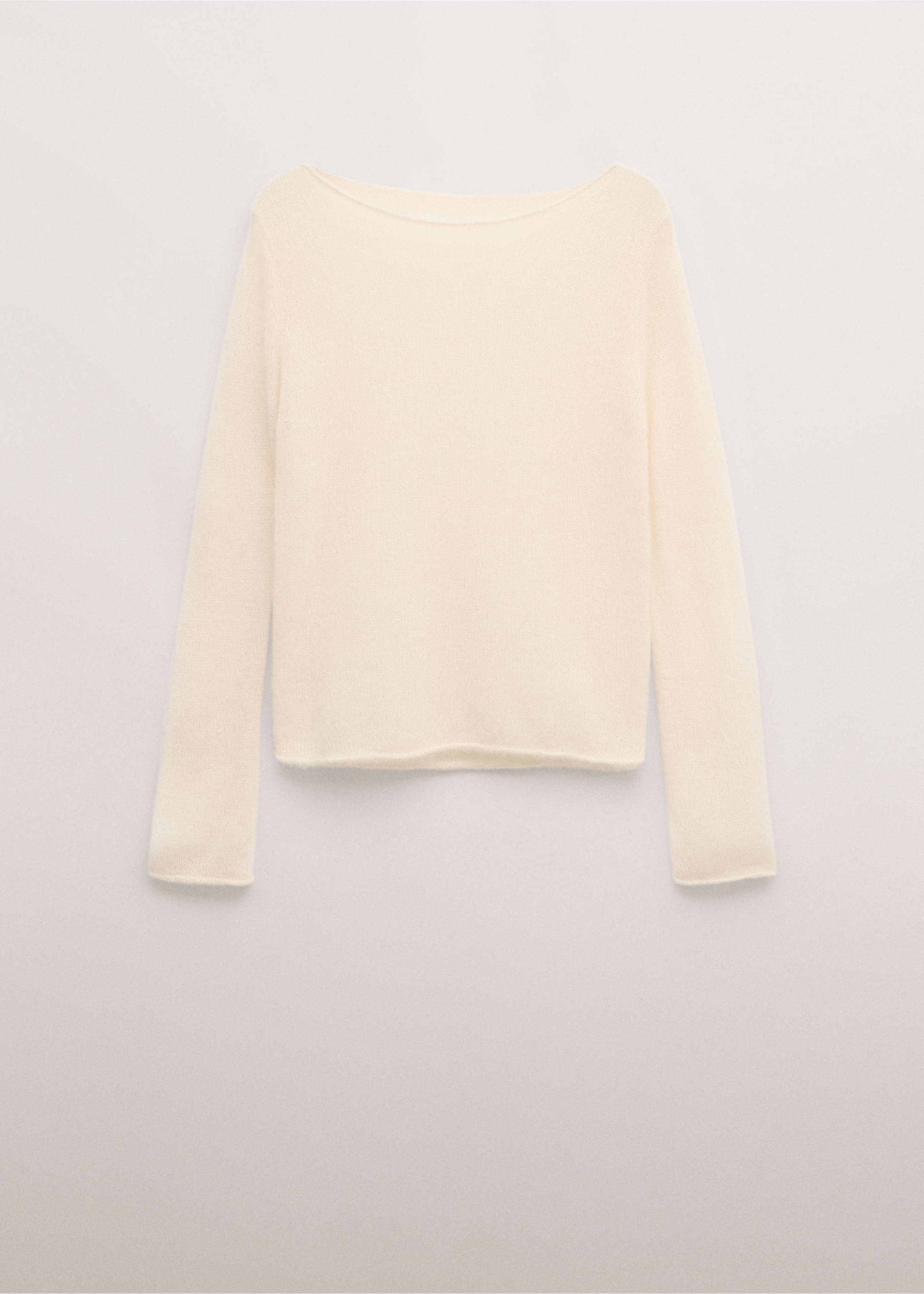 Semi-transparent alpaca sweater - Article without model, Ecru. Ref: 27034444-00.