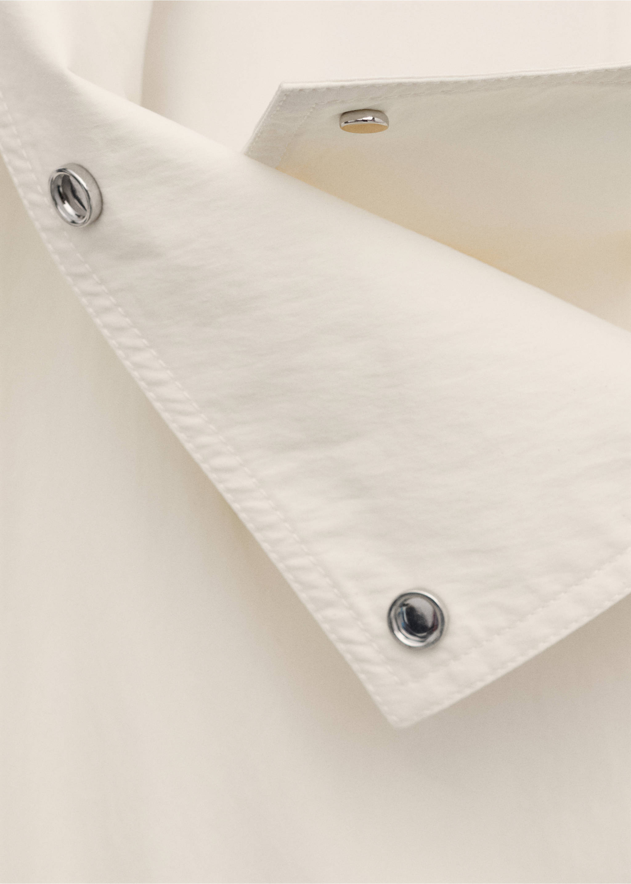 Тренч оверсайз з коміром-воронкою та поясом - Детальніше про товар 8, Екрю. Ref: 27034445-00.