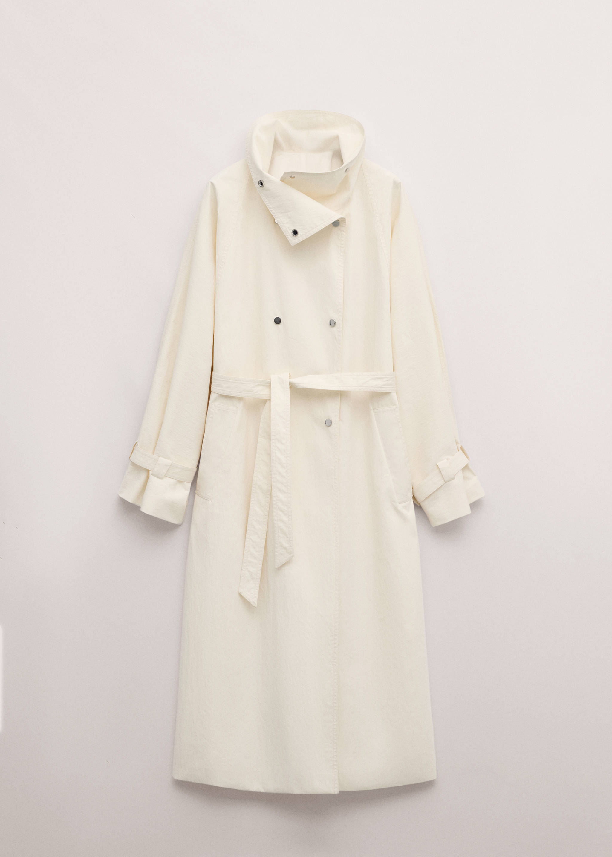 Trench oversize cuello embudo cinturón - Artículo sin modelo