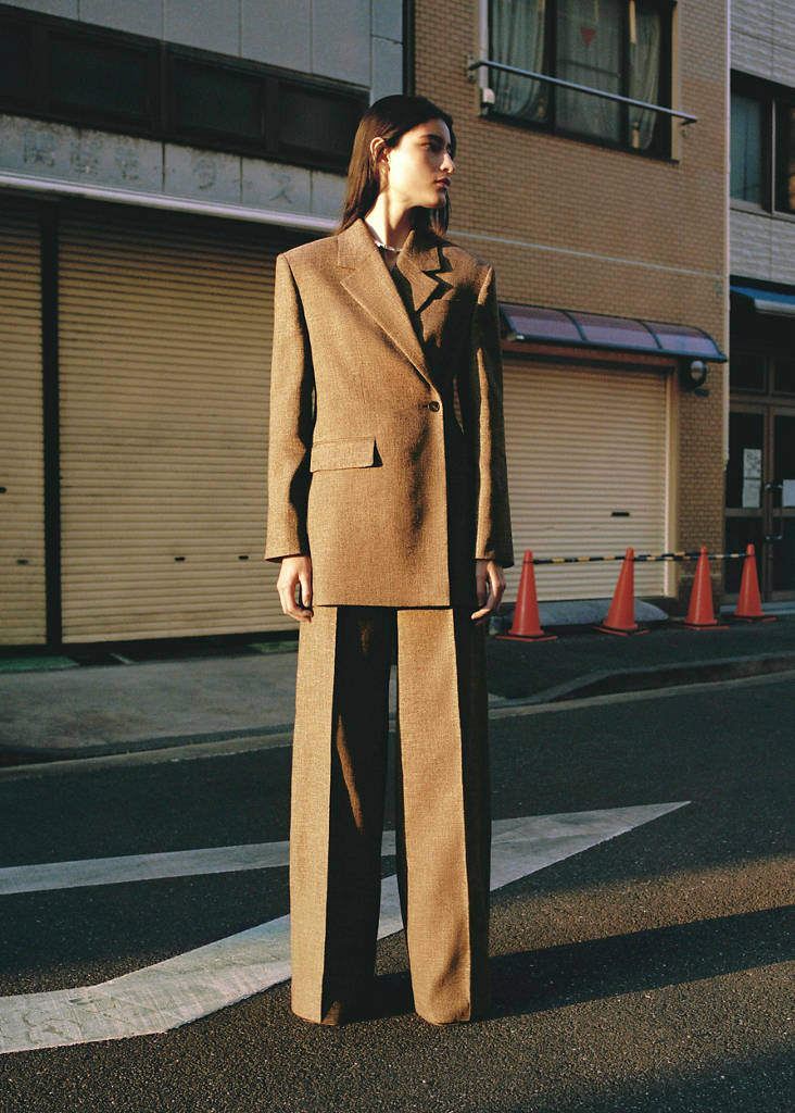 Flecked suit trousers — Chocolate