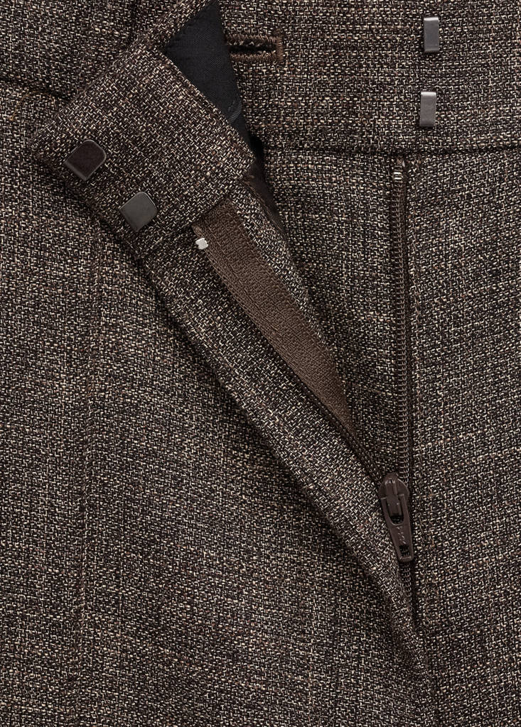 Flecked suit trousers — Chocolate