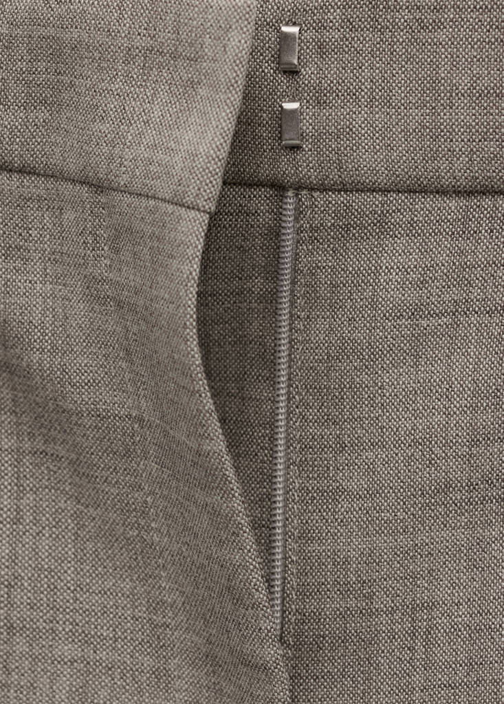 Low-rise wool trousers — Grey