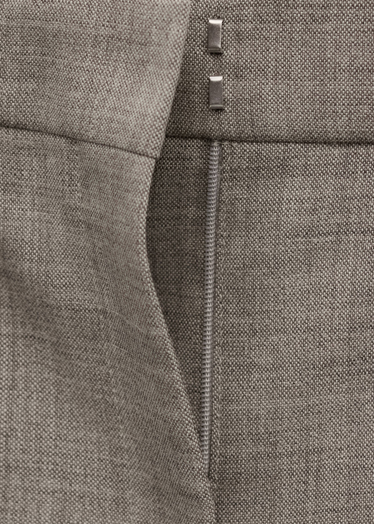 Low-rise wool trousers — Grey