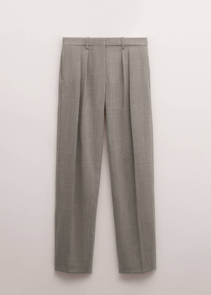 Low-rise wool trousers — Grey
