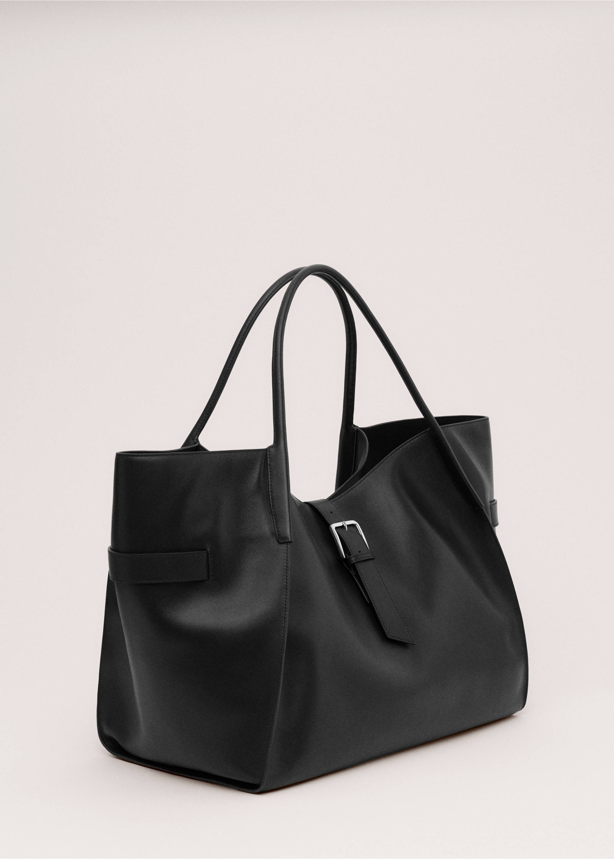 Maxi sac cabas en cuir - Plan moyen, Noir. Ref: 27034450-00.