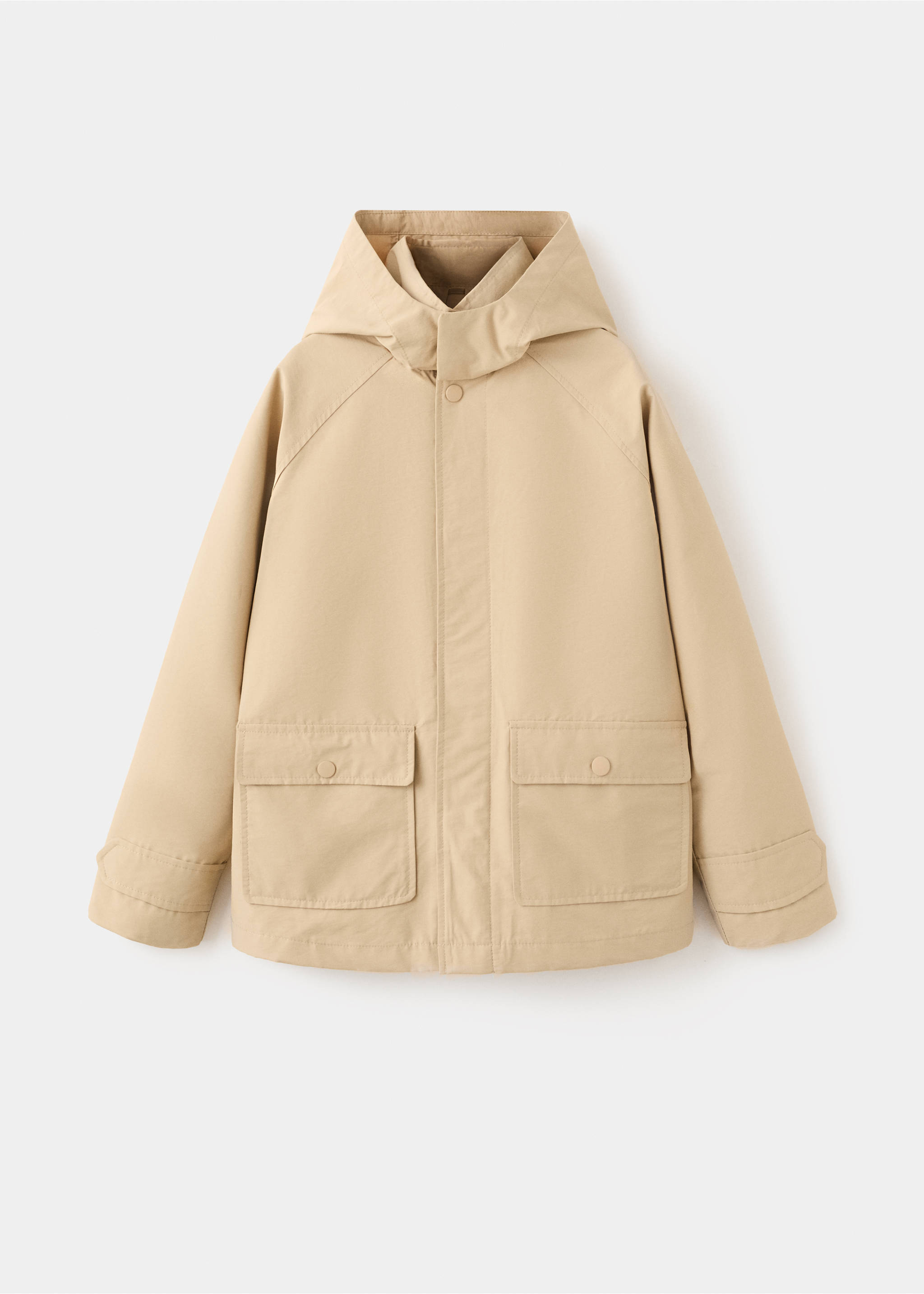 Hooded parka with pocket detailing - Article without model, Beige. Ref: 27034768-00.