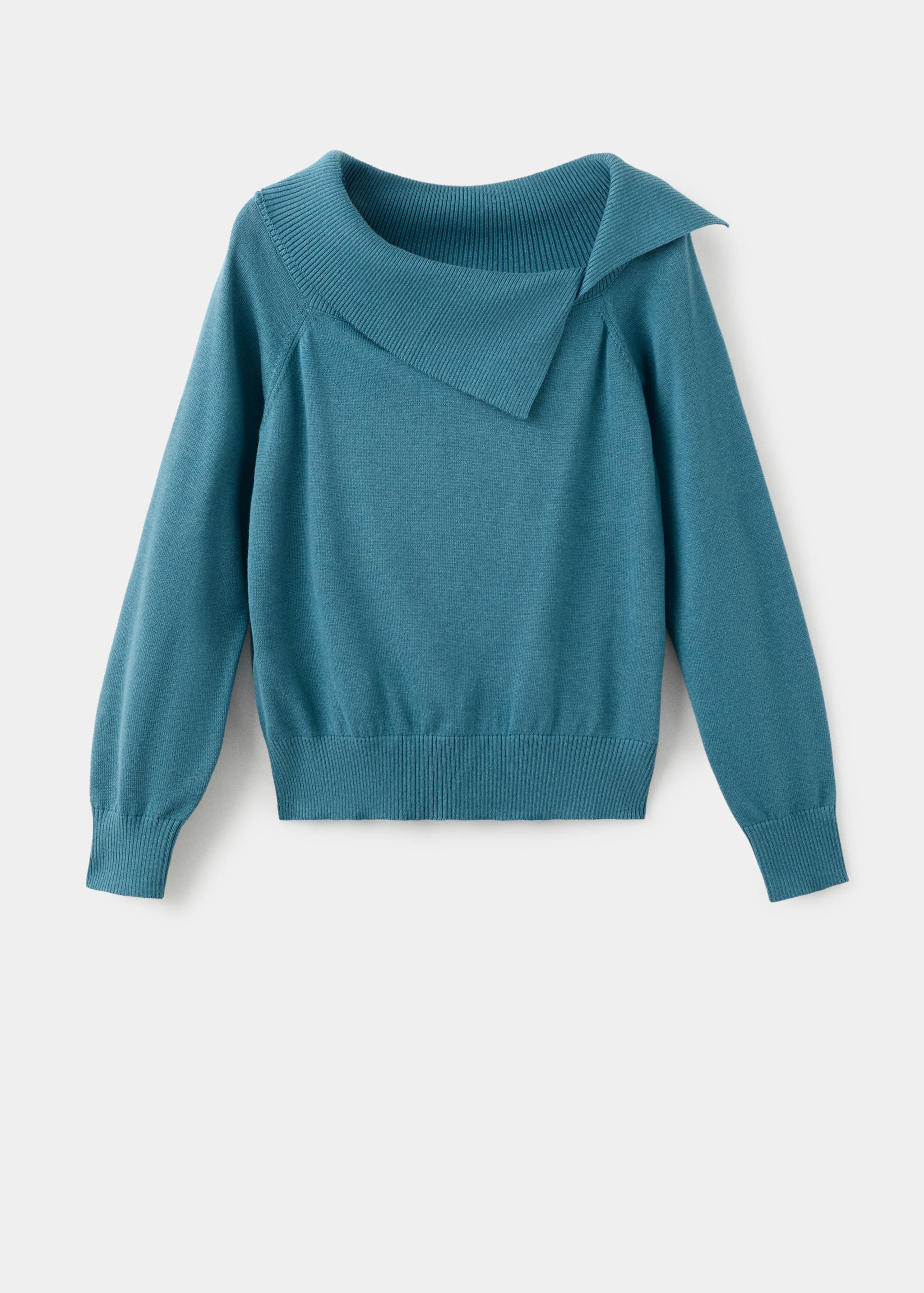Knitted sweater with asymmetrical neck - Article without model