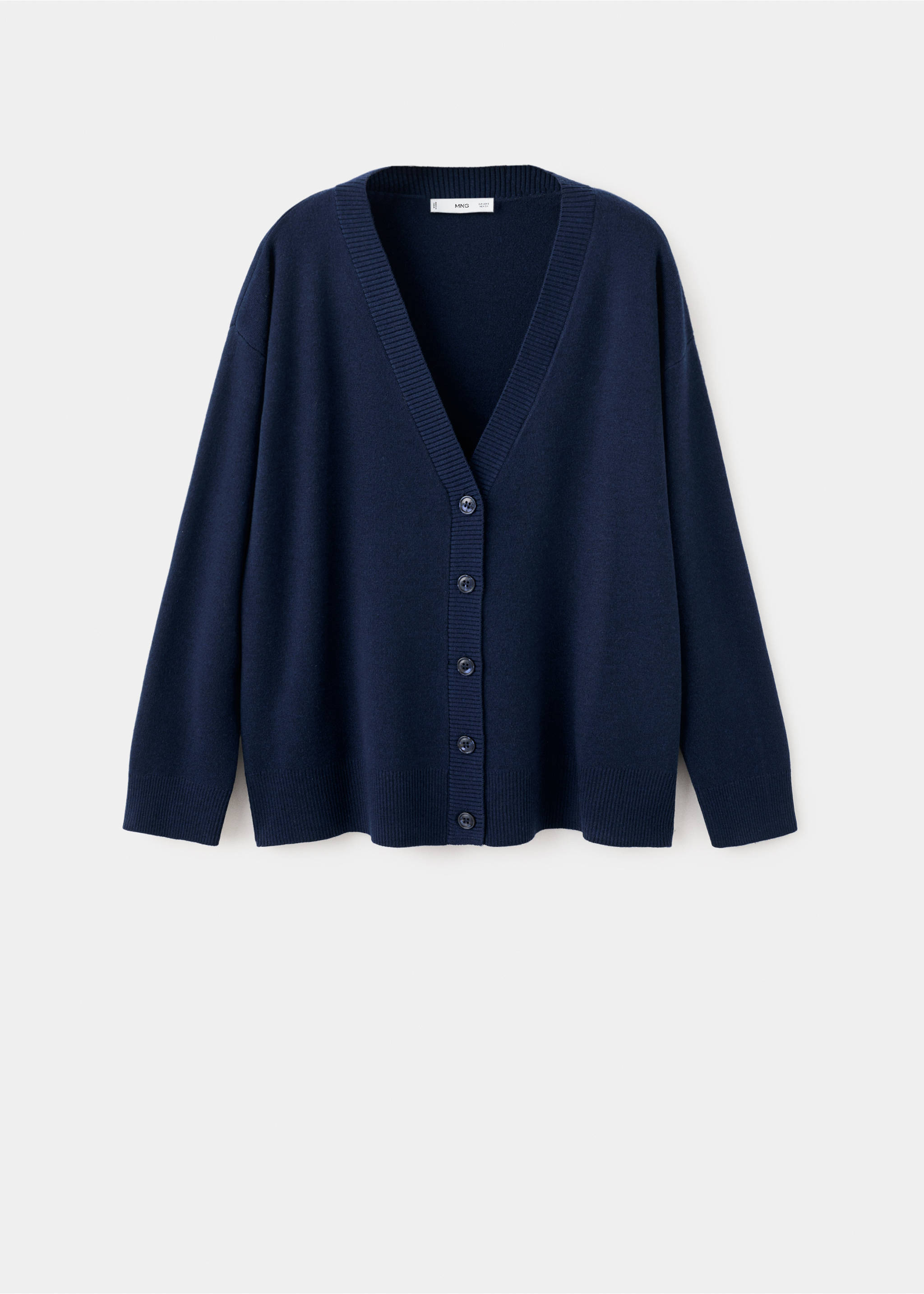 Cardigan maille col V - Article sans modèle, Bleu marine foncé. Ref: 27034774-00.