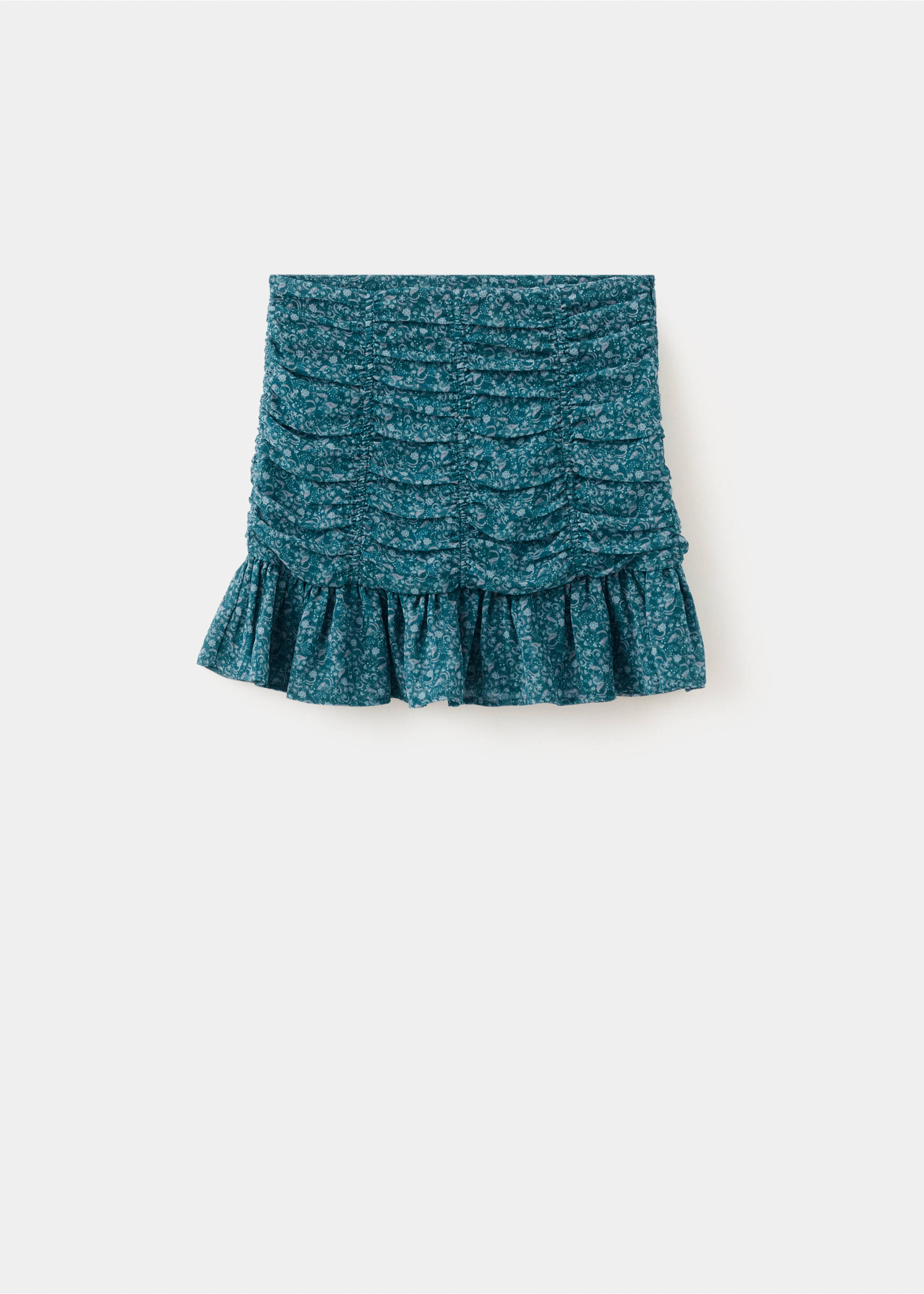 Принтованная юбка с воланами - Изделие без модели, Синий нефть. Ref: 27034776-00.