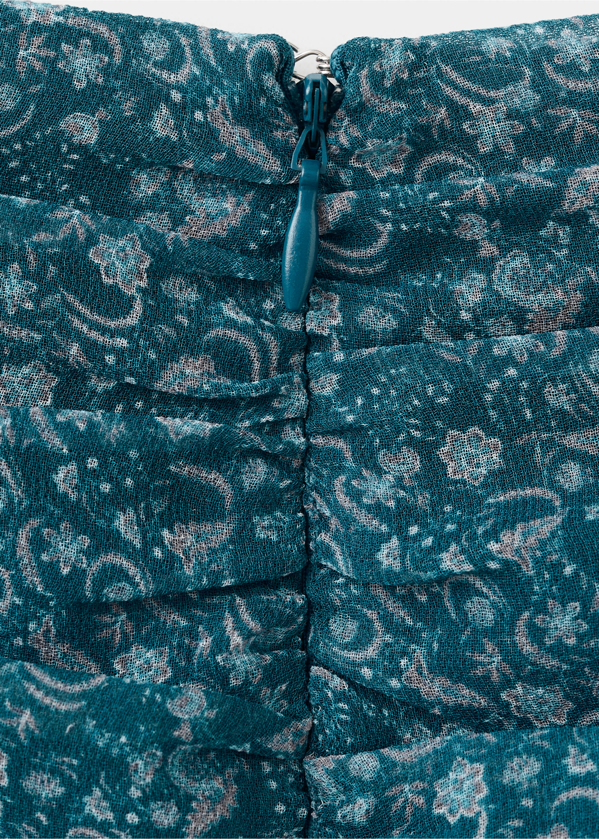 Принтованная юбка с воланами - Деталь изделия 0, Синий нефть. Ref: 27034776-00.