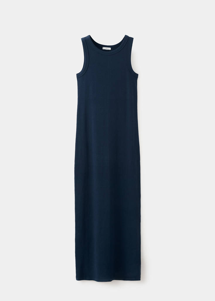 Maxi dress with slit details — Navy