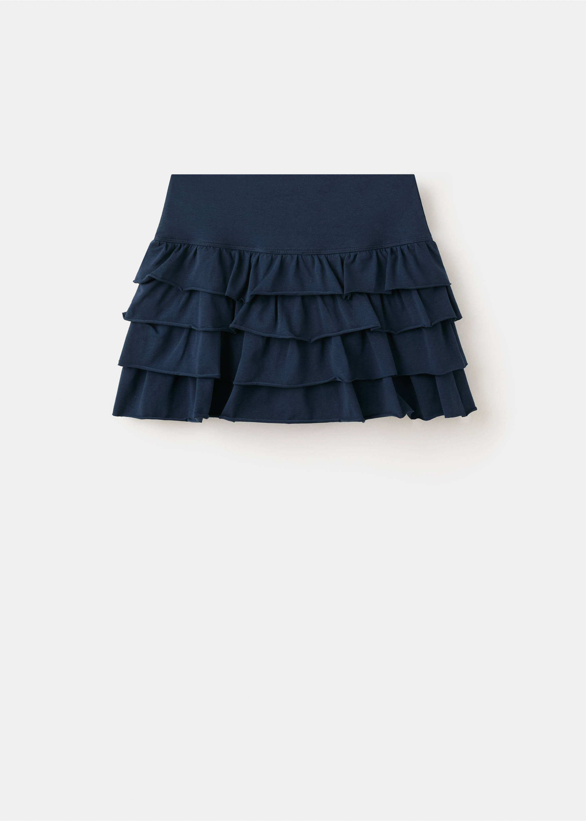 Короткая юбка с оборками - Изделие без модели, Глубокий темно-синий. Ref: 27034778-00.