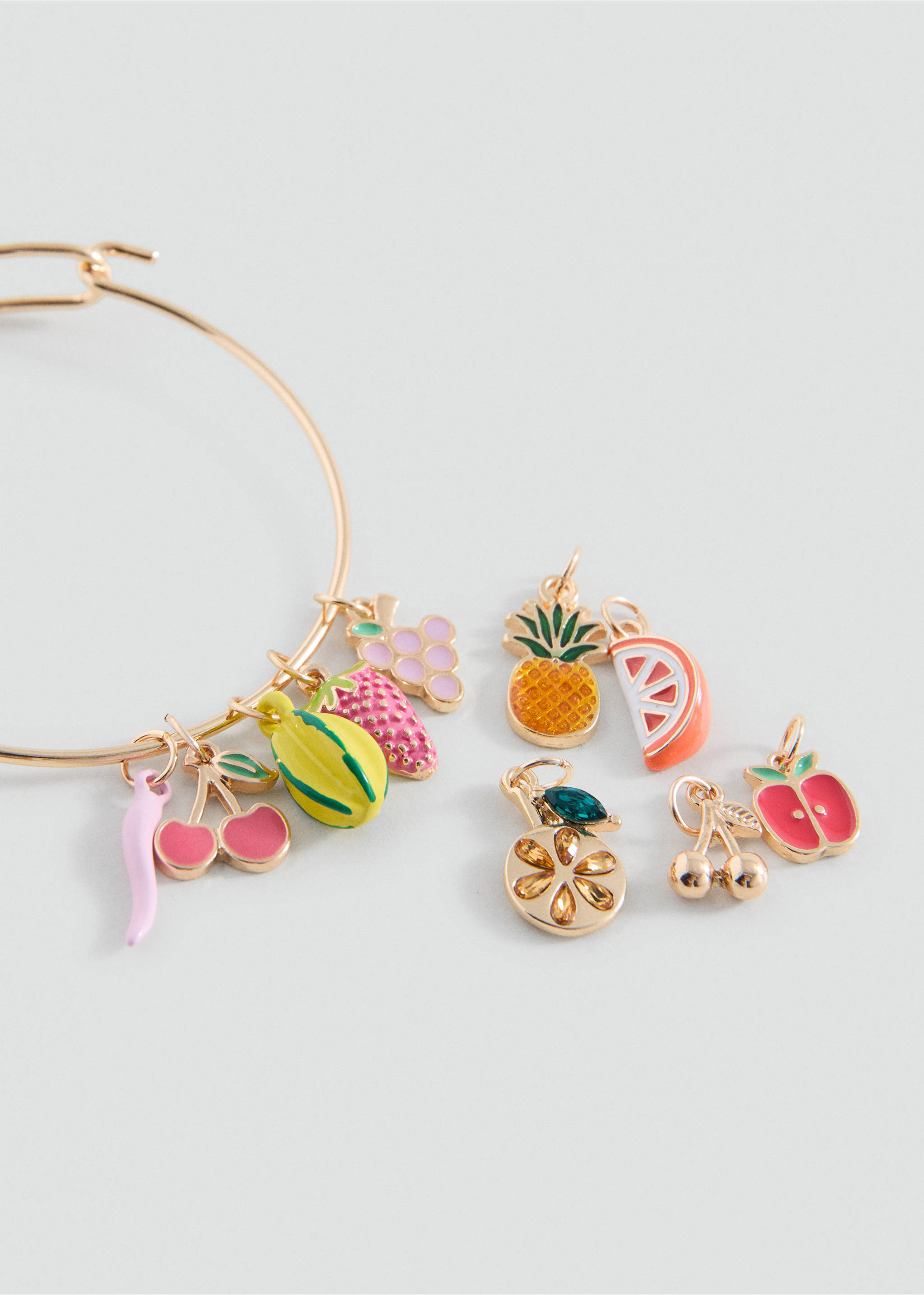 Mixed charms bracelet - Medium plane, Silver. Ref: 27034781-00.